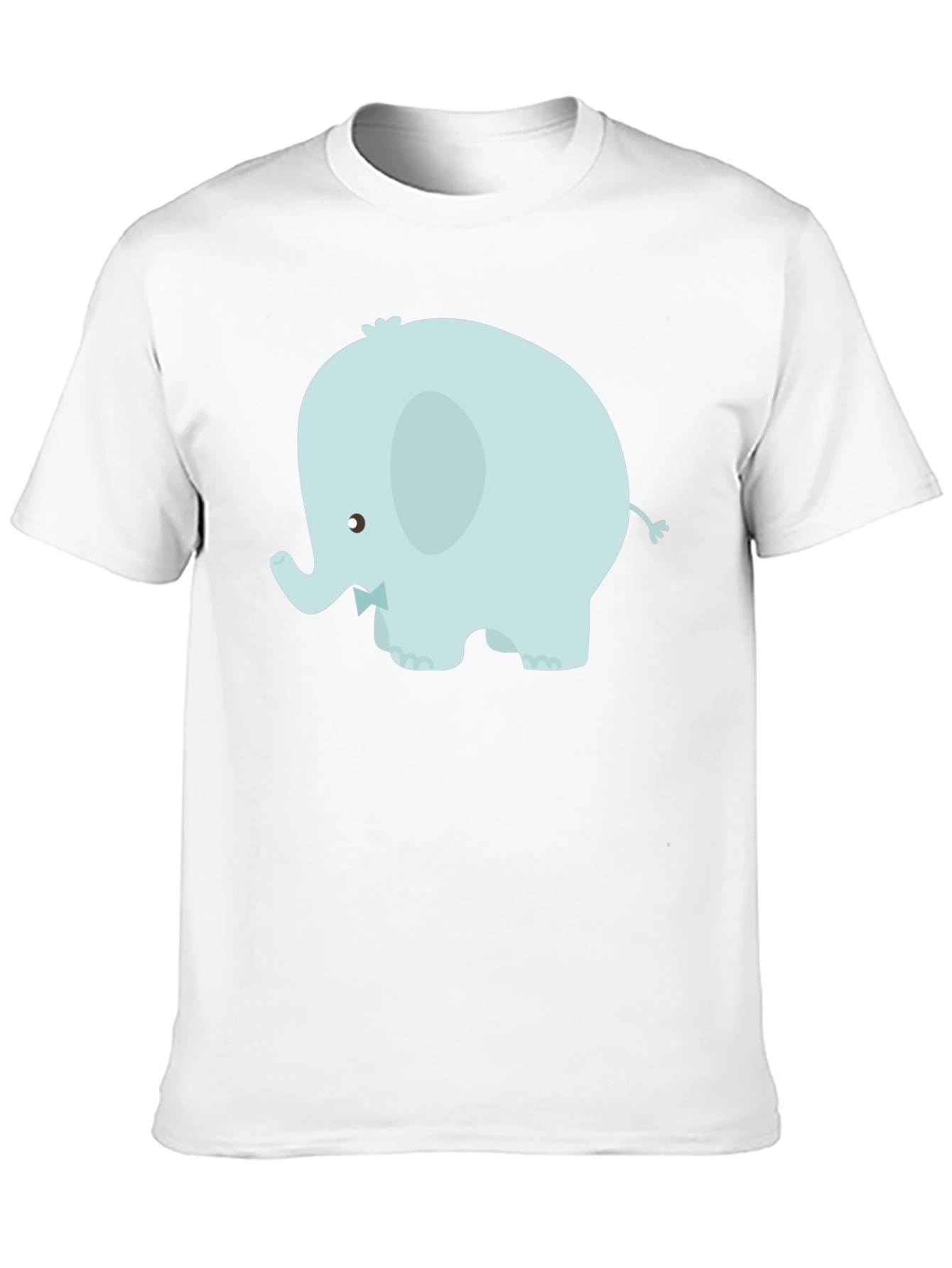Cute Elephant Graphic Tee - Black Cotton Blend
