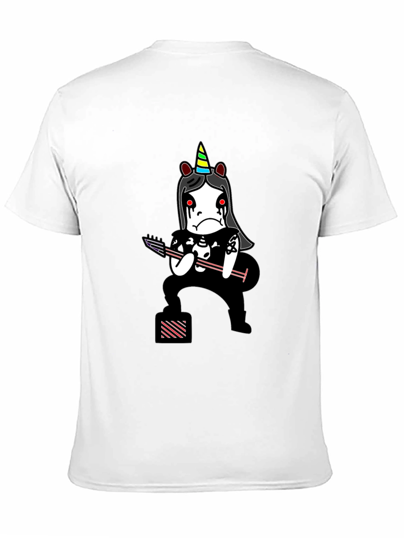 Emo Unicorn Guitarist Black T-Shirt