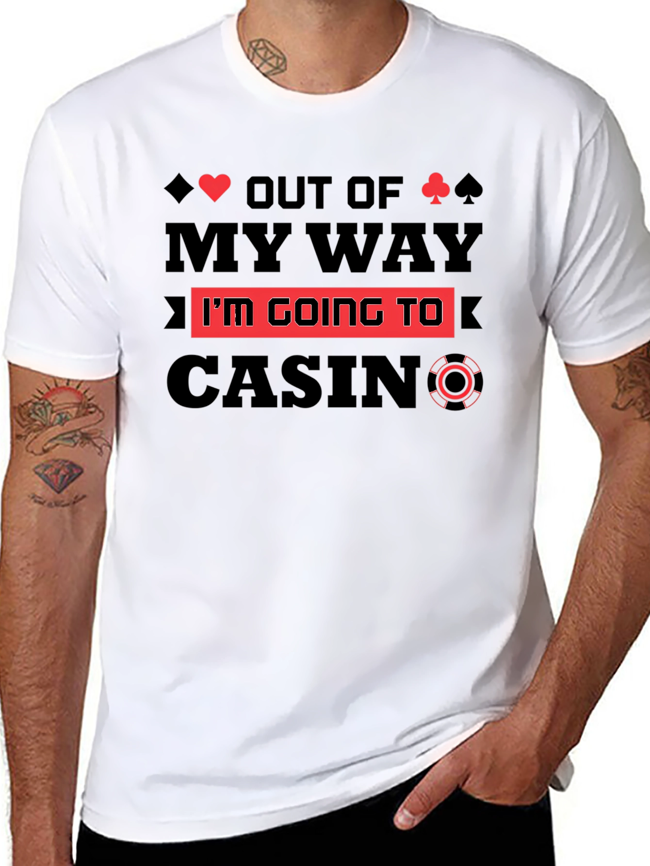 Out of My Way Casino T-Shirt - Black Cotton