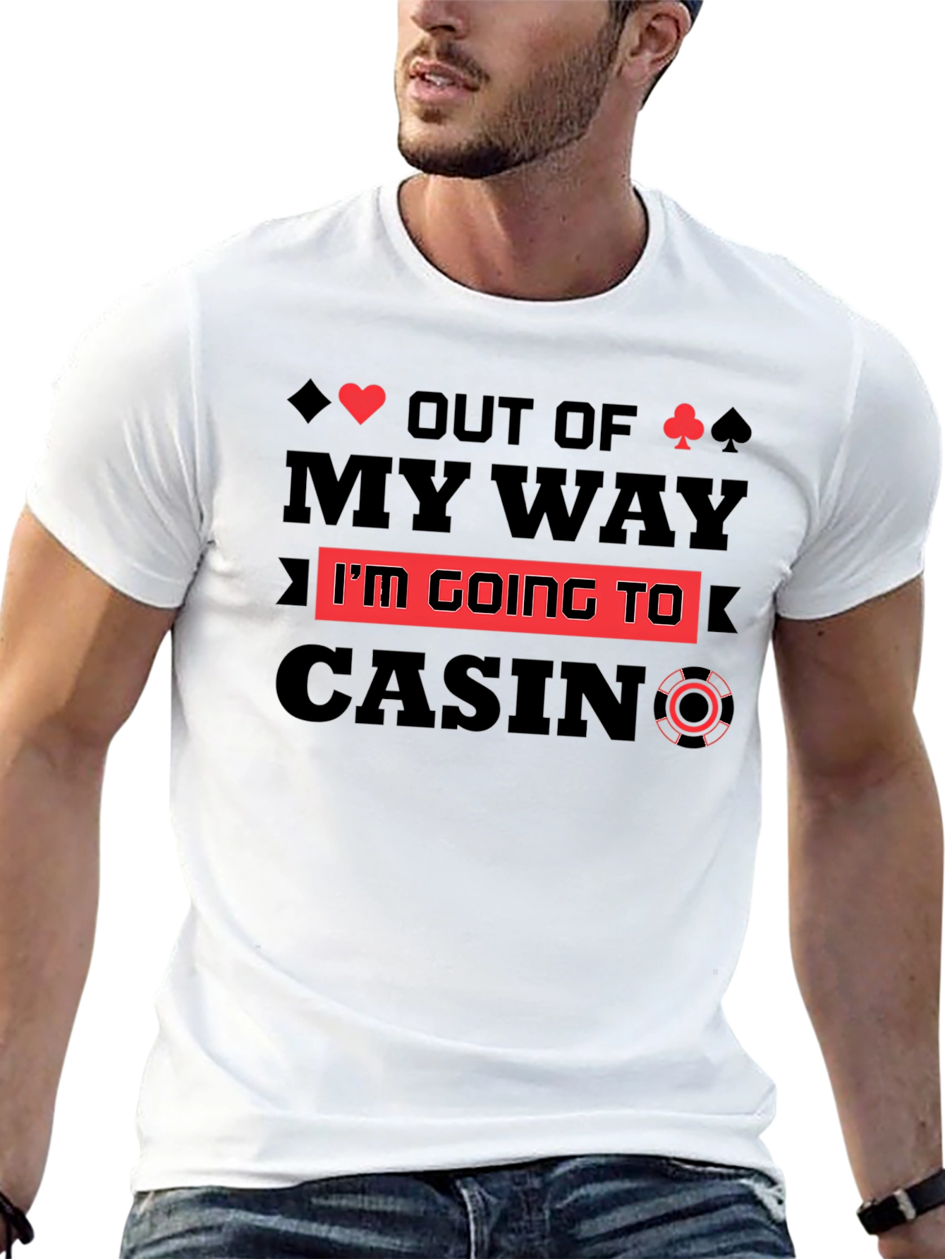 Out of My Way Casino T-Shirt - Black Cotton