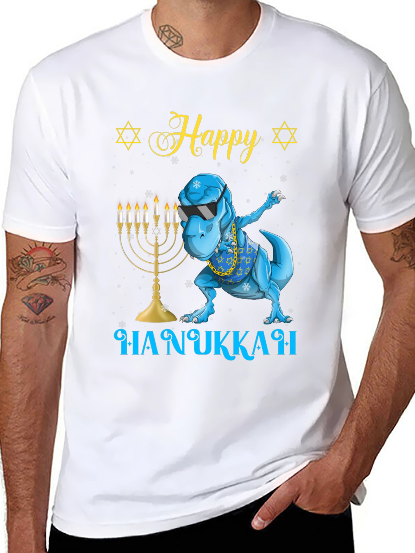 Happy Hanukkah T-Rex Dab Shirt