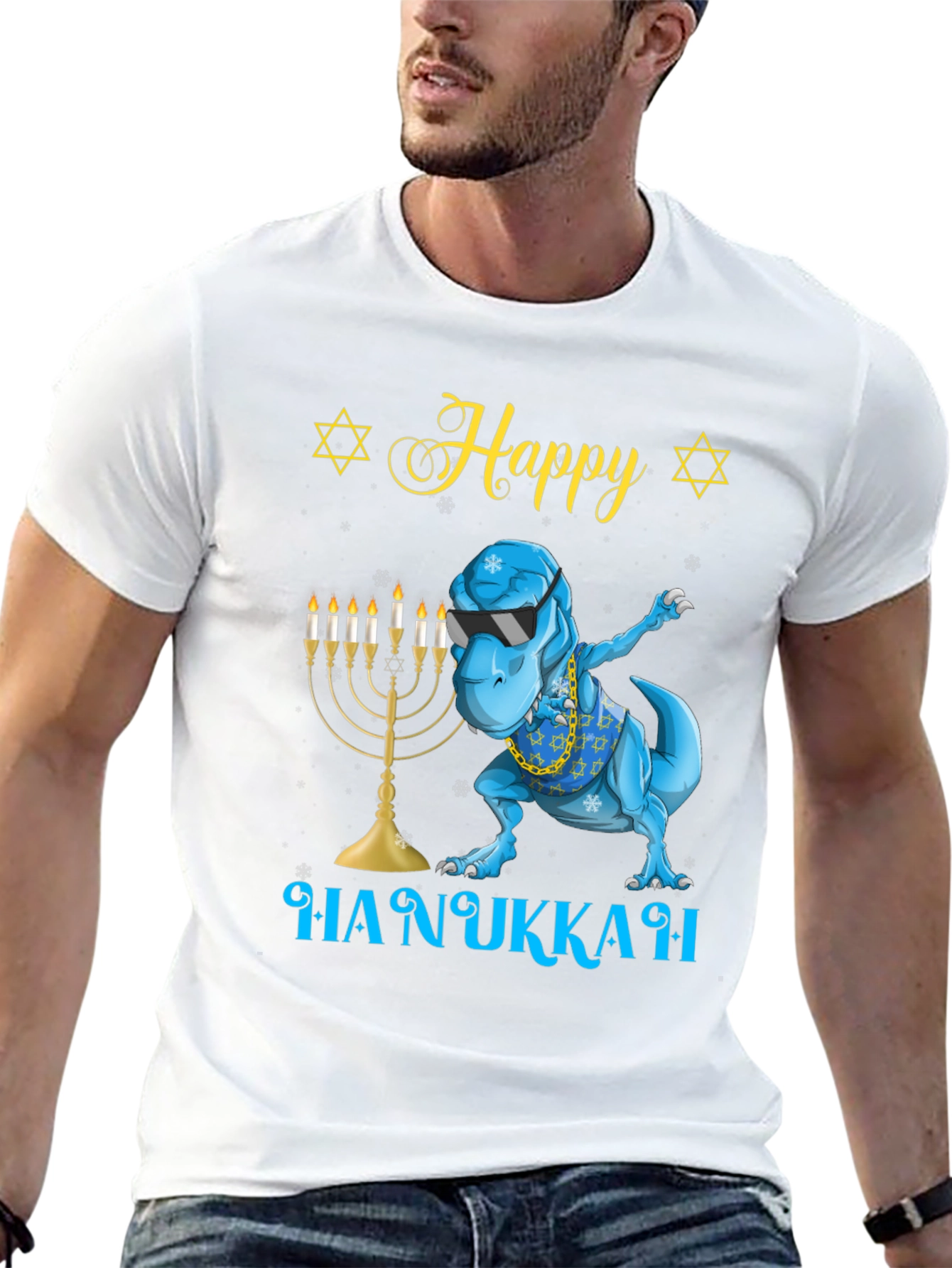 Happy Hanukkah T-Rex Dab Shirt