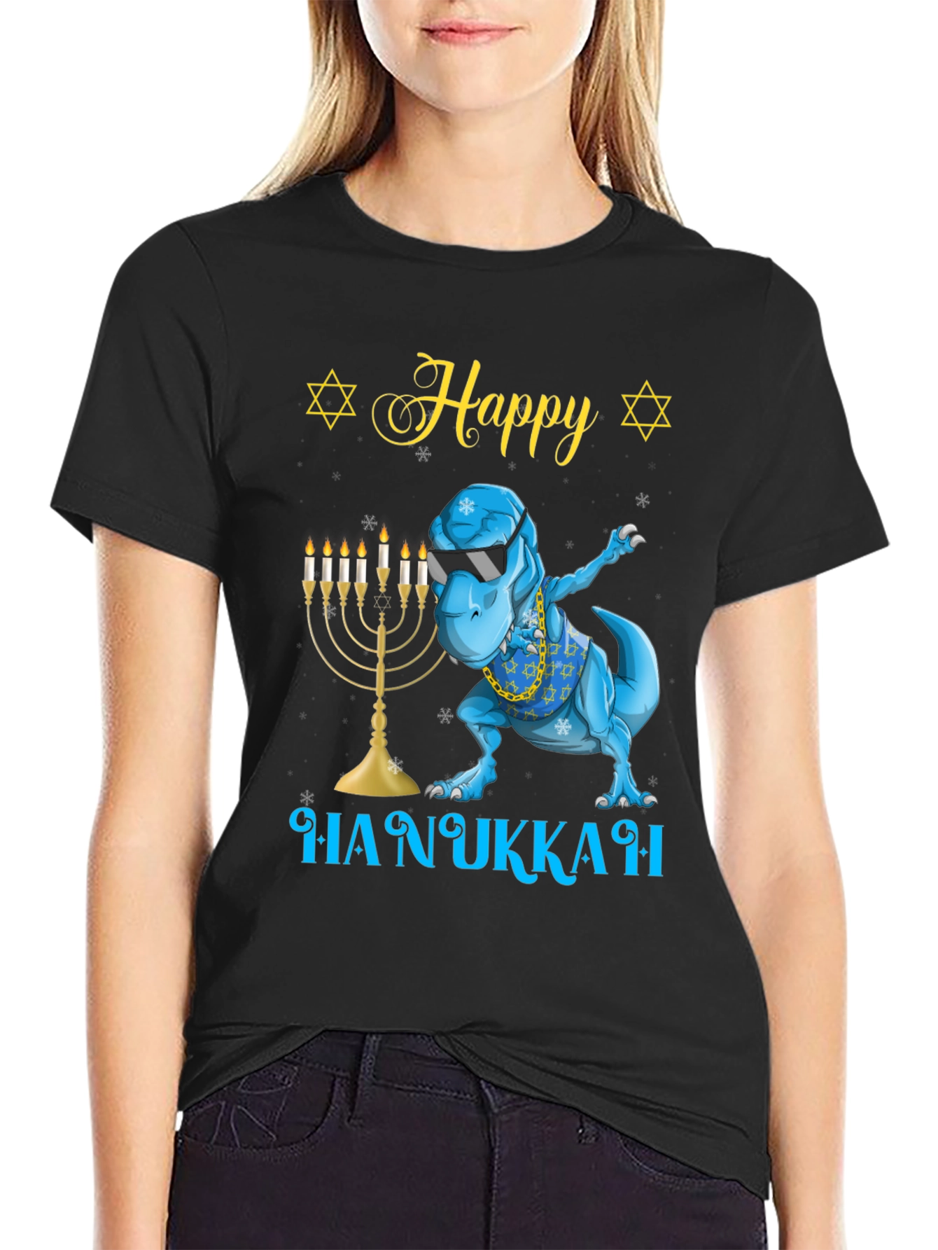 Happy Hanukkah T-Rex Dab Shirt