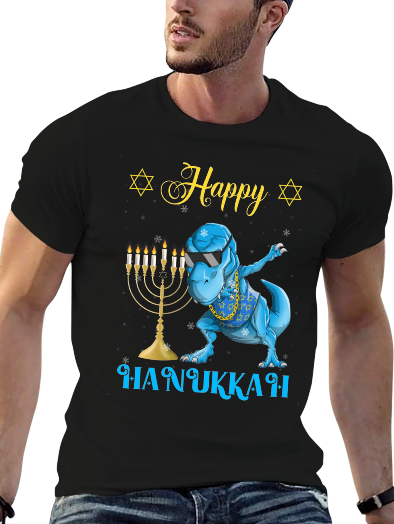 Happy Hanukkah T-Rex Dab Shirt