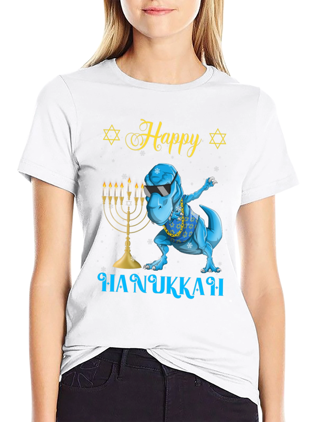 Happy Hanukkah T-Rex Dab Shirt