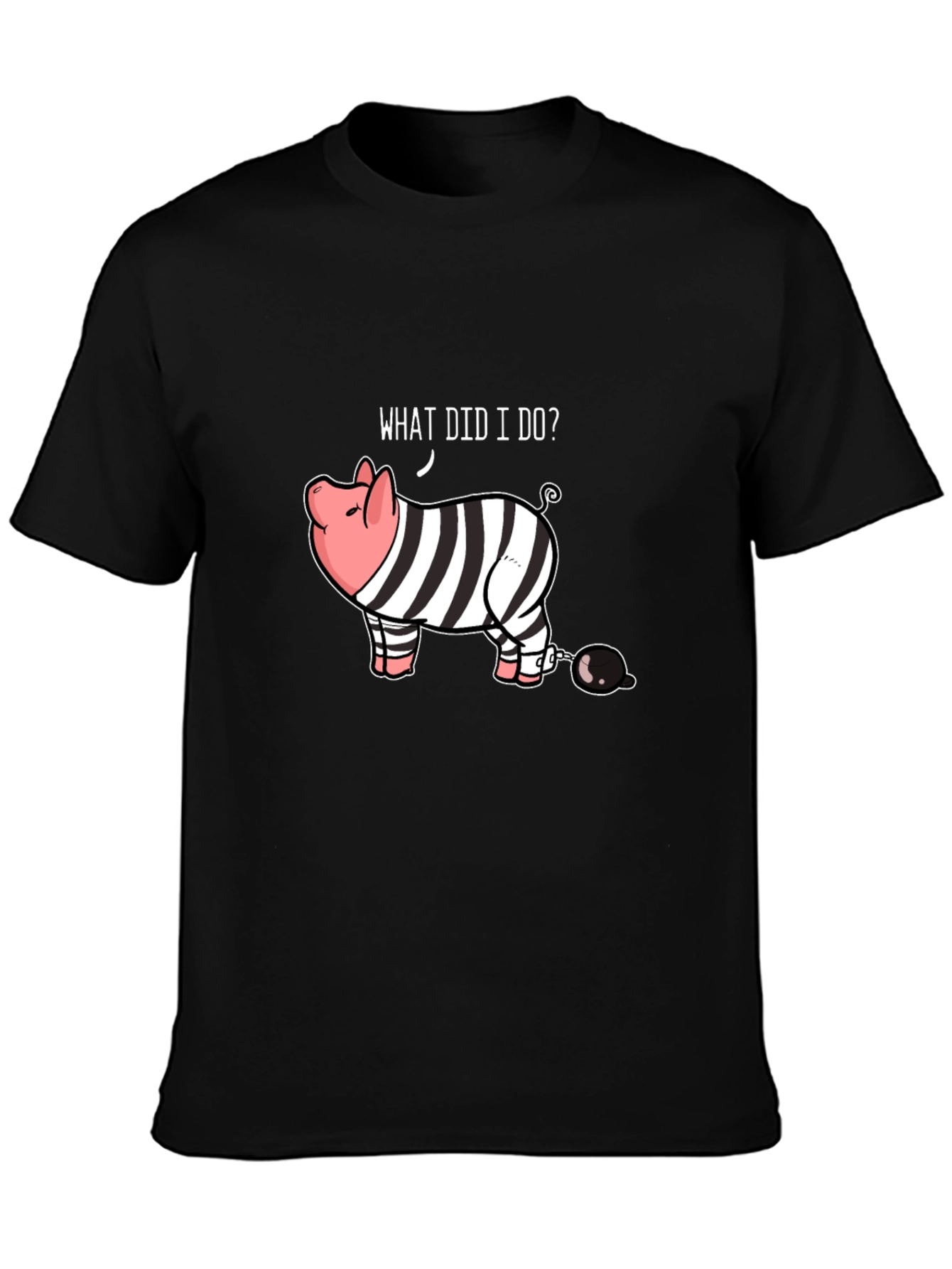 Funny What Did I Do? Pig in Jail T-Shirt