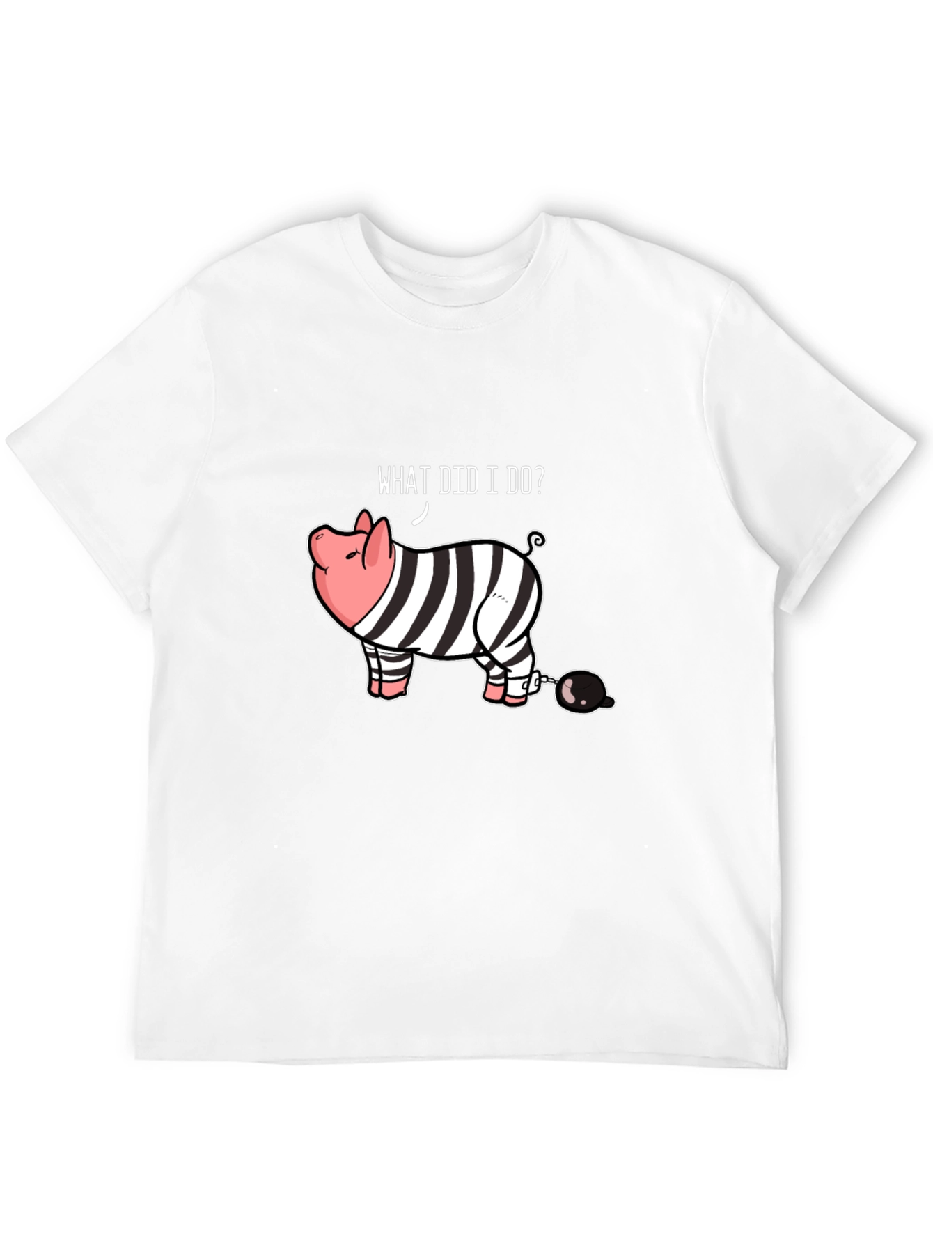 Funny What Did I Do? Pig in Jail T-Shirt