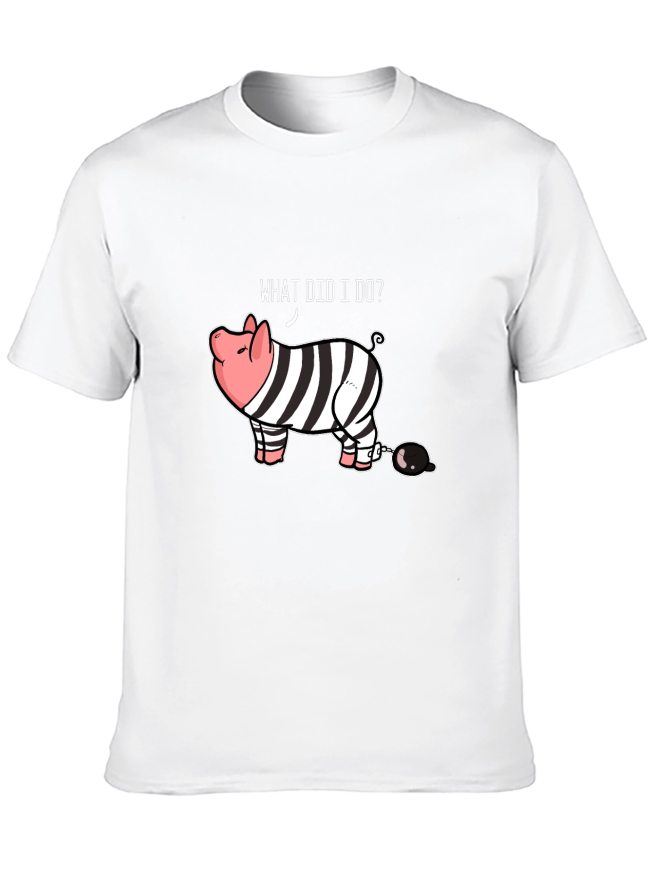 Funny What Did I Do? Pig in Jail T-Shirt