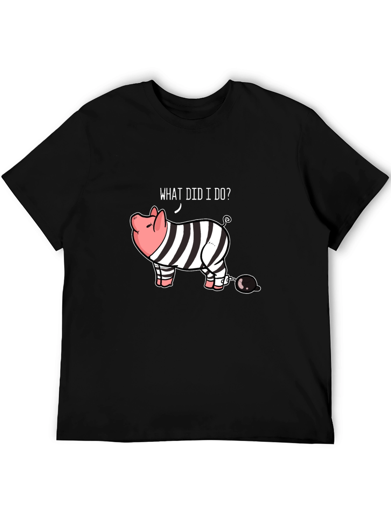 Funny What Did I Do? Pig in Jail T-Shirt