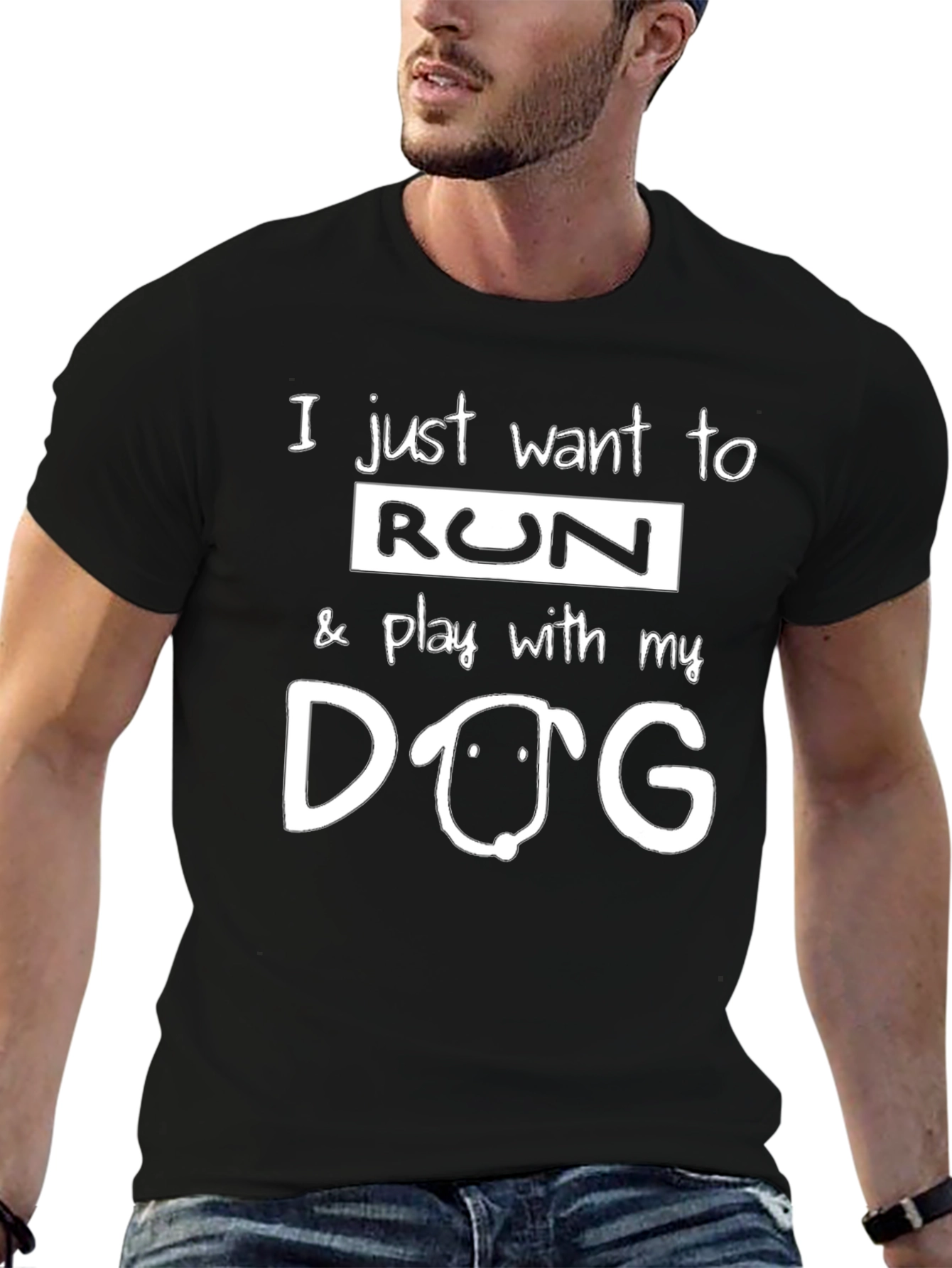 Dog Lover Black T-Shirt - Run & Play