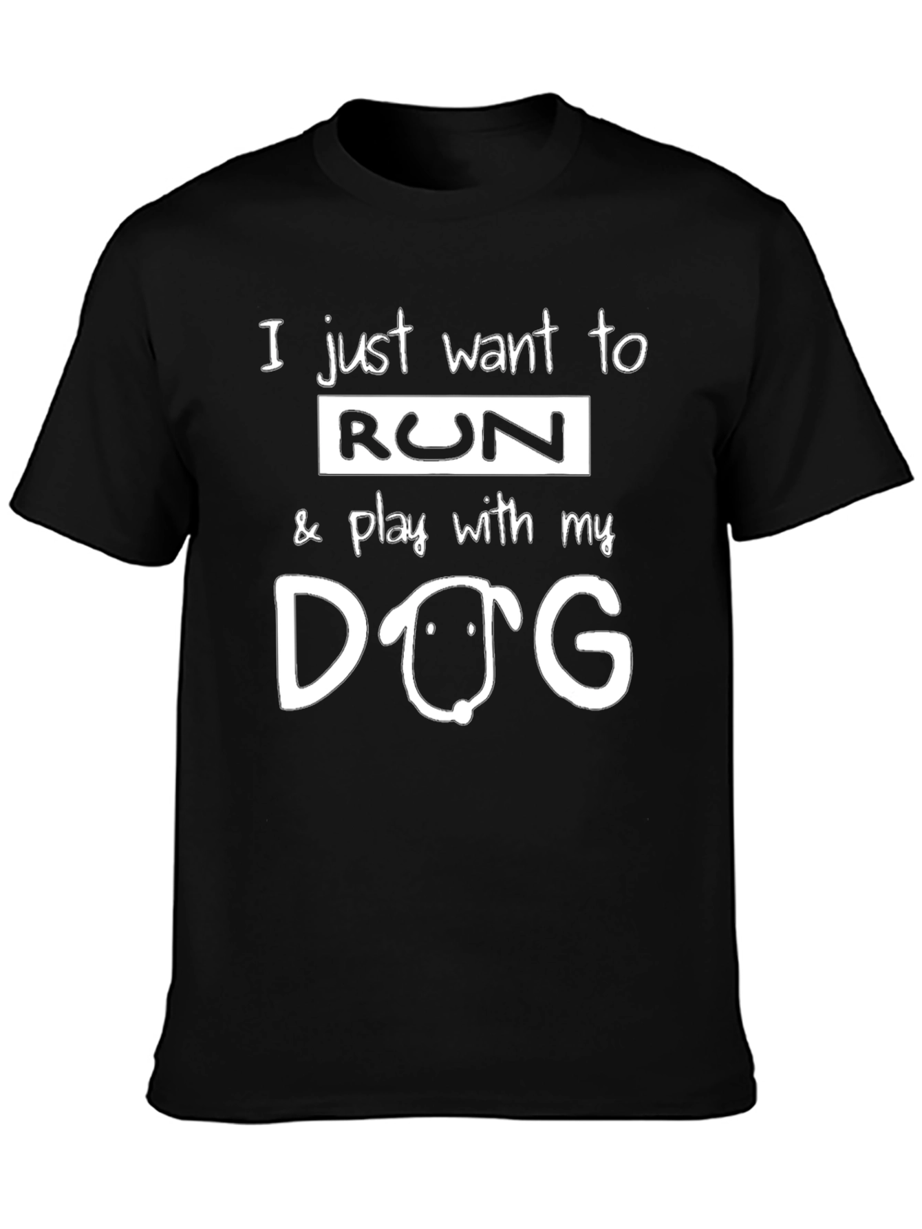 Dog Lover Black T-Shirt - Run & Play