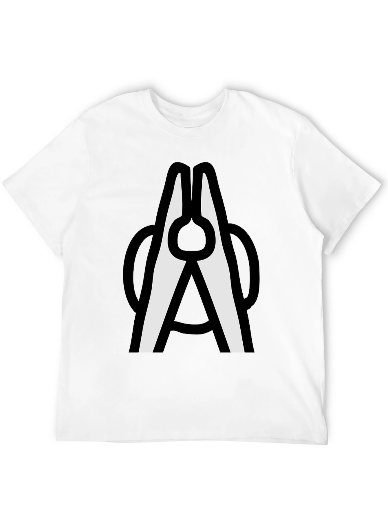 Clothespin Graphic T-Shirt - Modern Crew Neck Tee