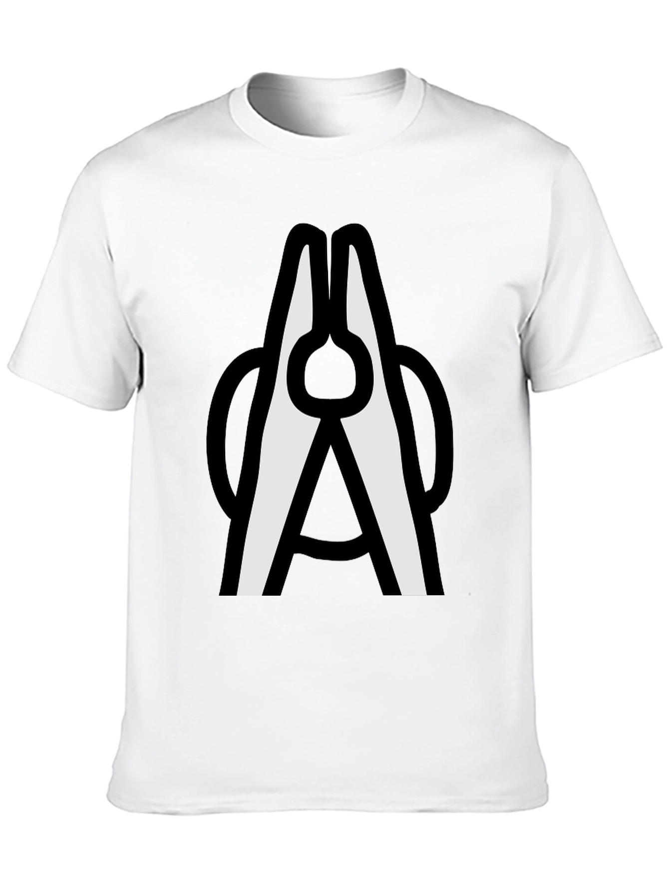 Clothespin Graphic T-Shirt - Modern Crew Neck Tee