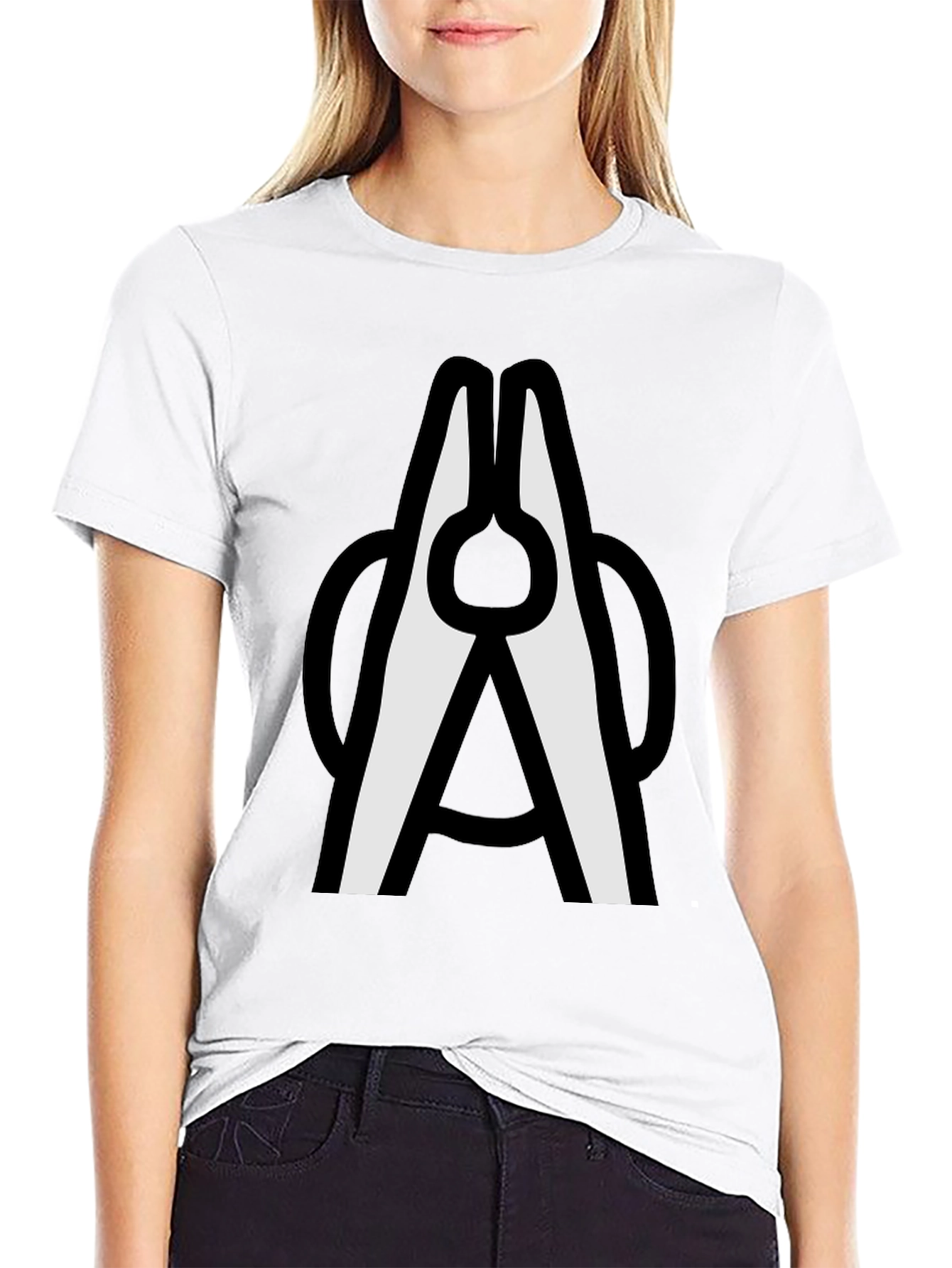 Clothespin Graphic T-Shirt - Modern Crew Neck Tee