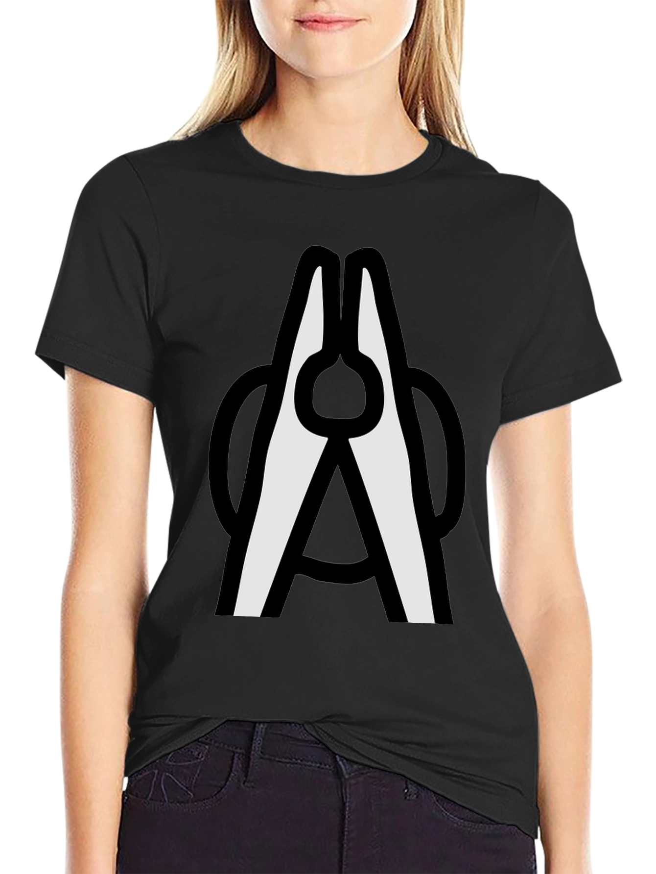 Clothespin Graphic T-Shirt - Modern Crew Neck Tee