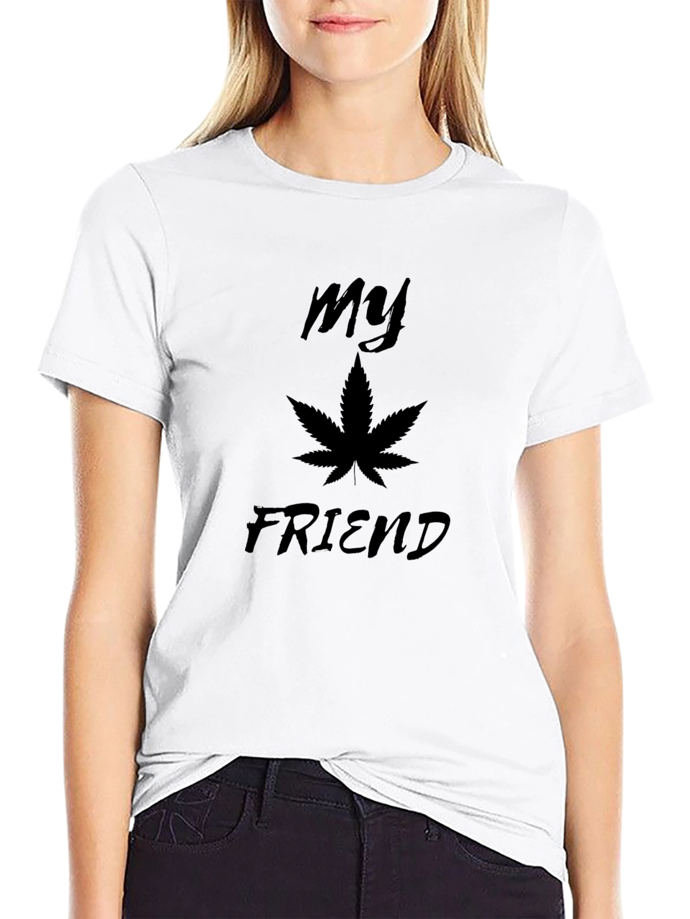 My Bud T-Shirt - Black Weed Leaf Graphic Tee
