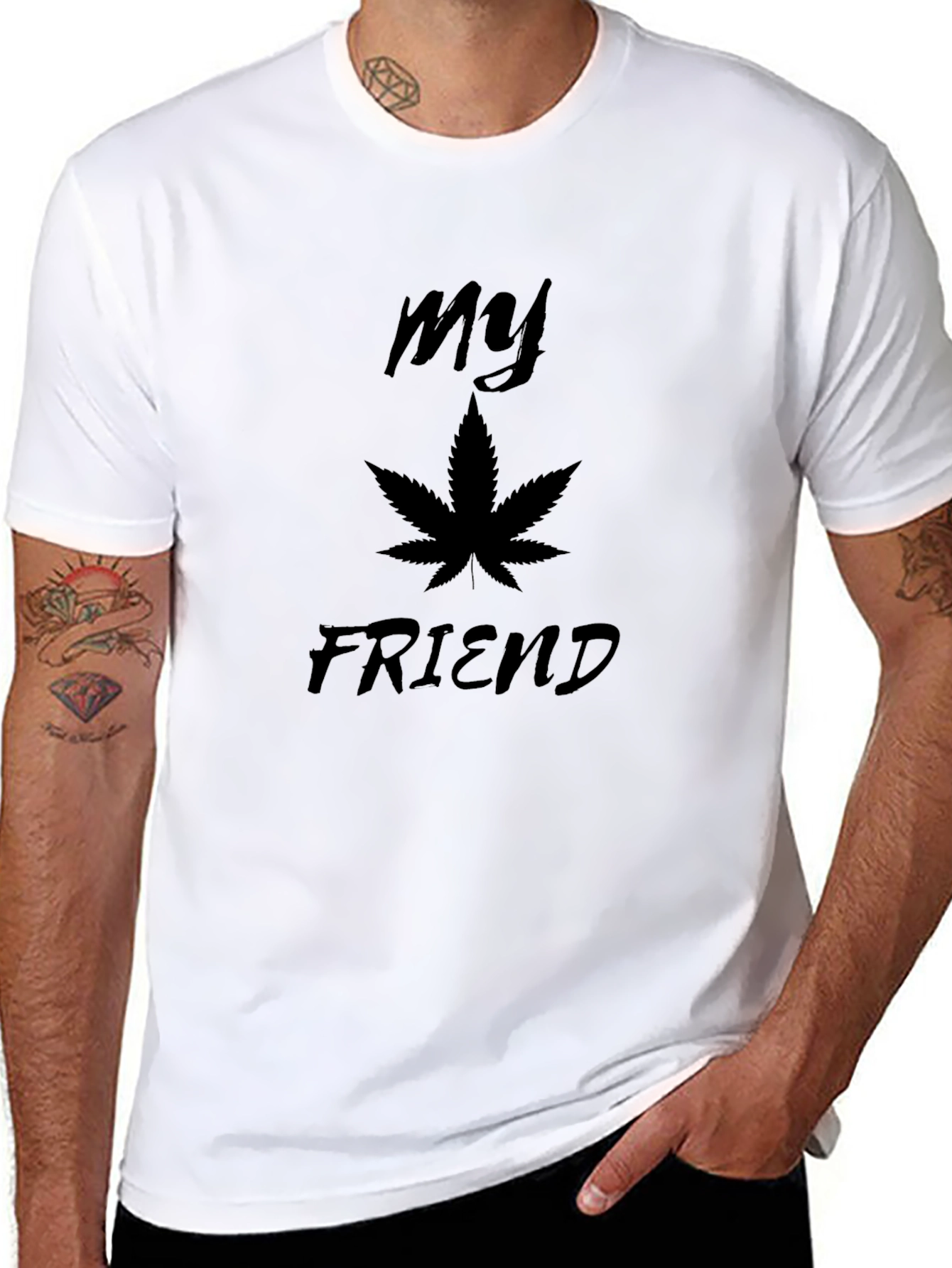 My Bud T-Shirt - Black Weed Leaf Graphic Tee