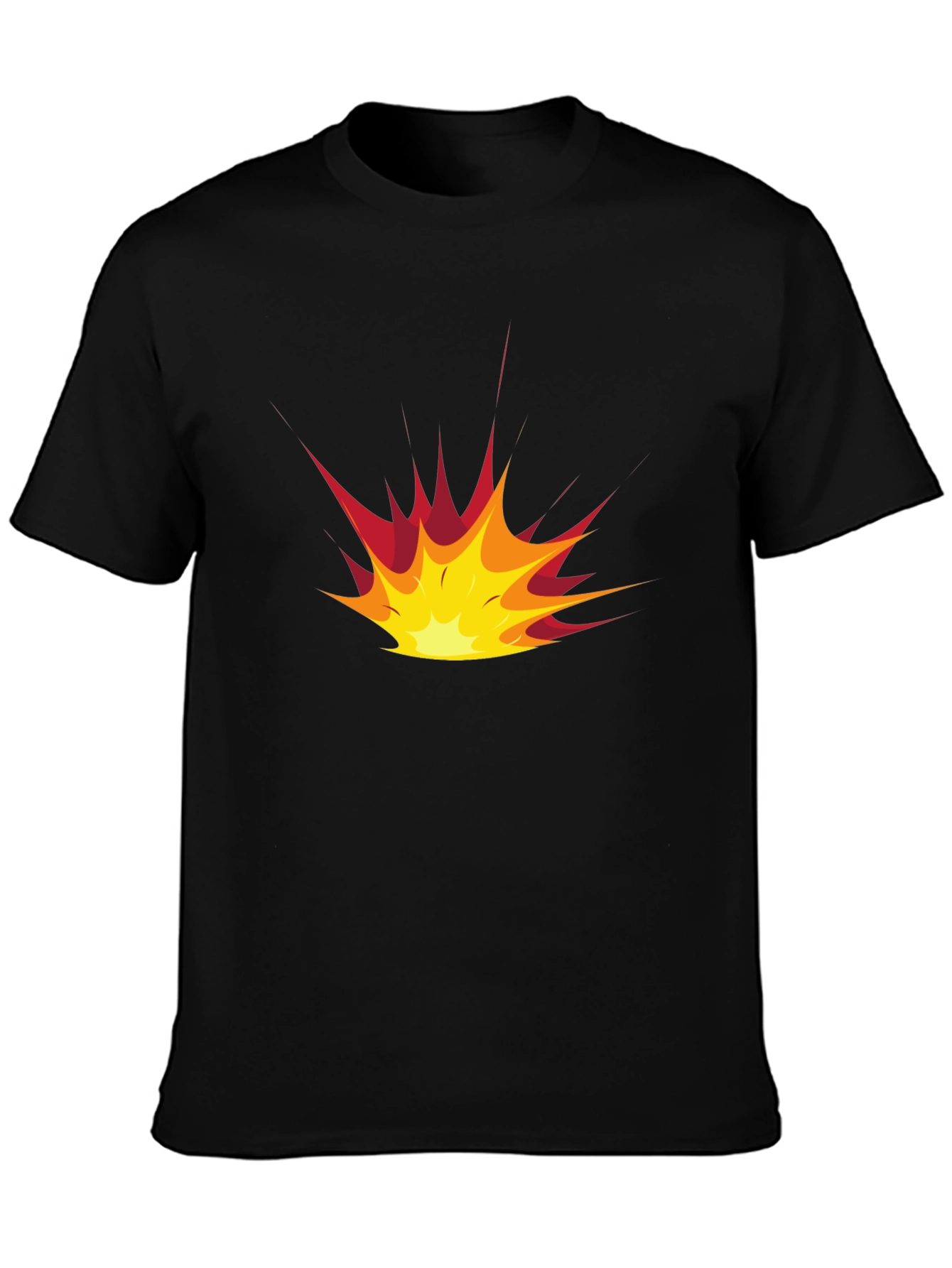 Explosion Graphic Black T-Shirt - Casual Style