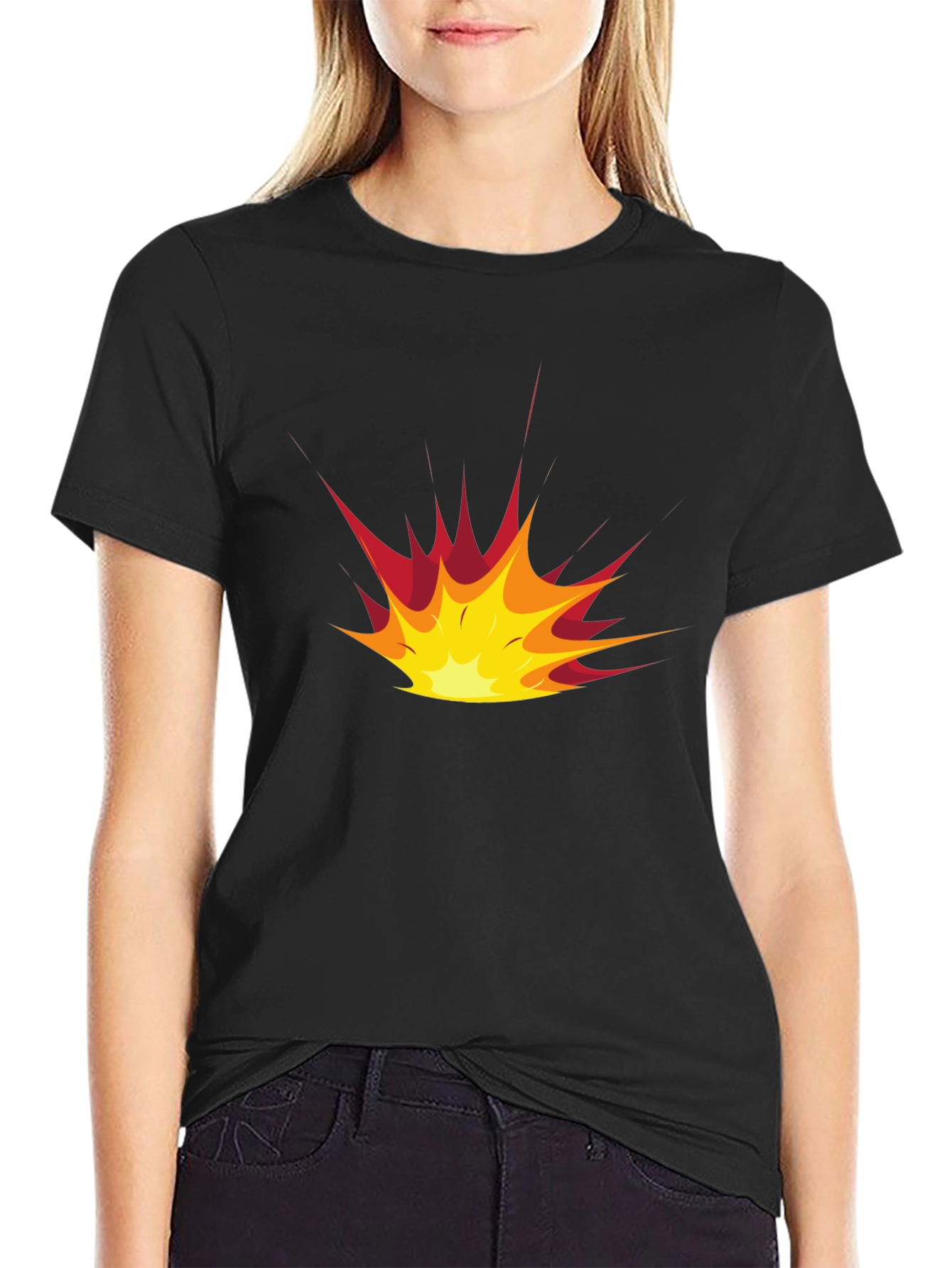 Explosion Graphic Black T-Shirt - Casual Style