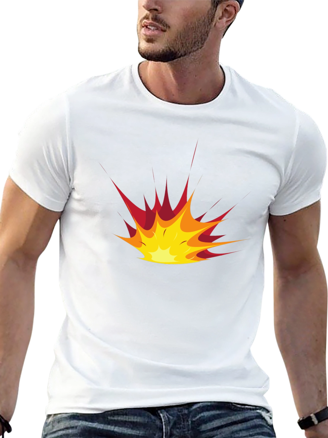 Explosion Graphic Black T-Shirt - Casual Style