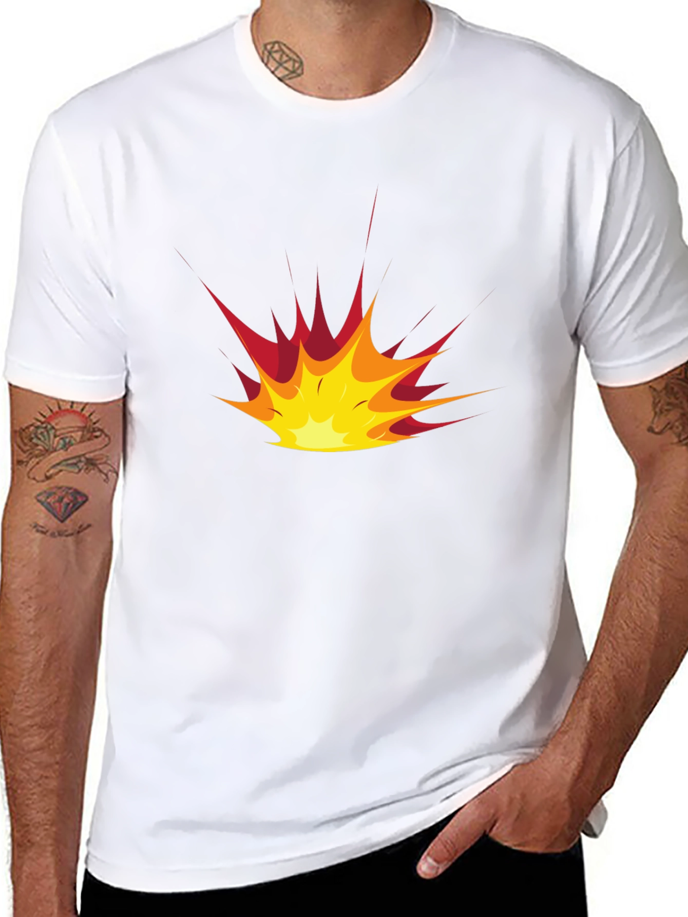 Explosion Graphic Black T-Shirt - Casual Style