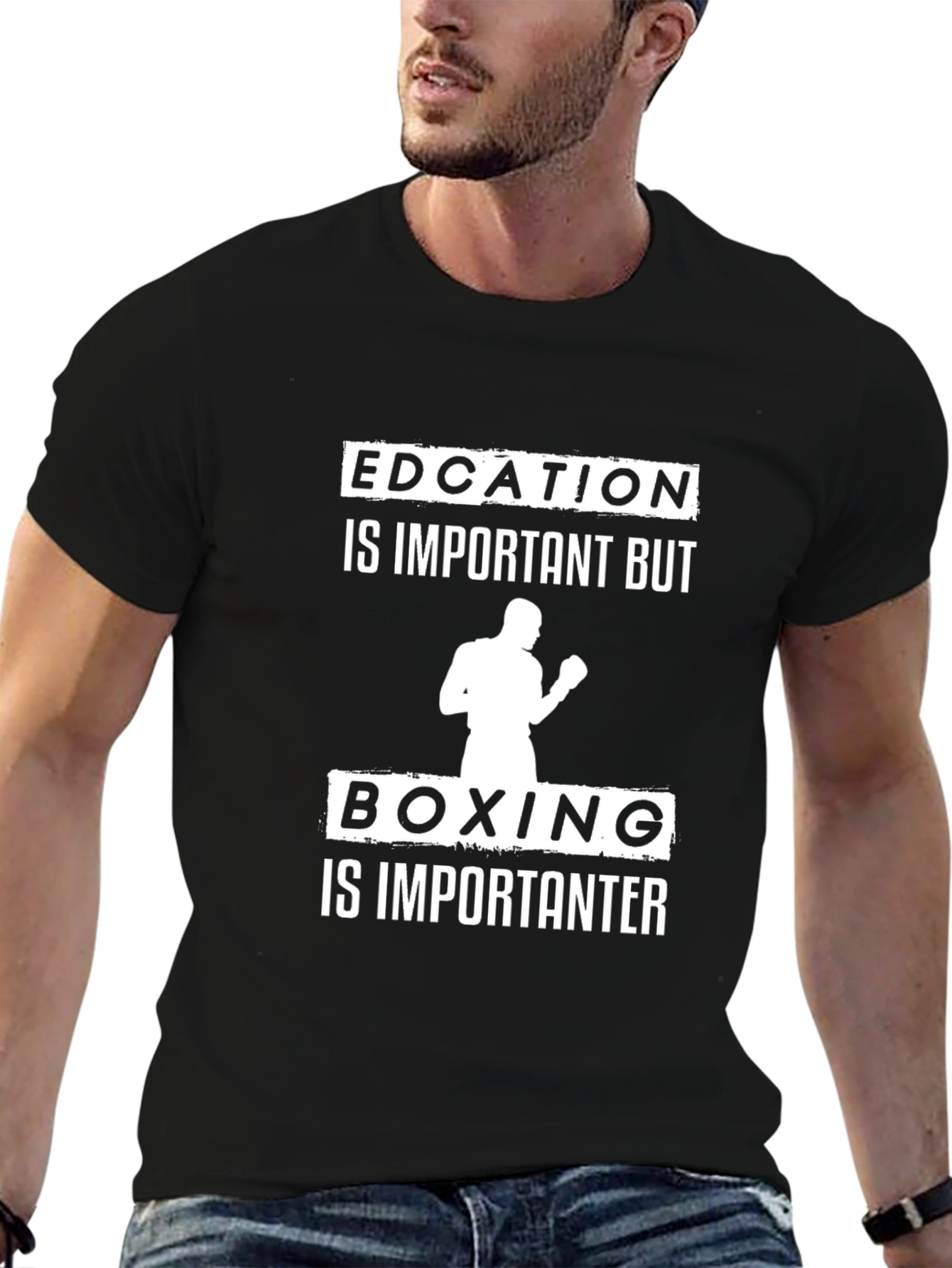 Education vs Boxing Funny T-Shirt