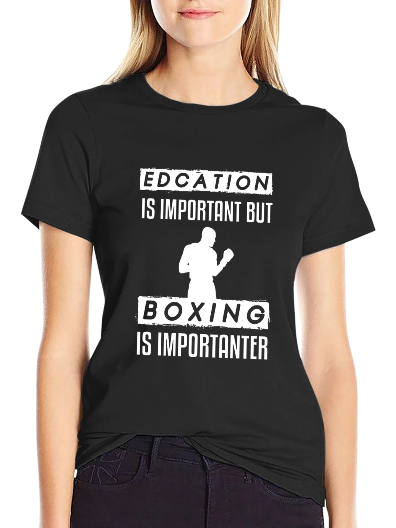 Education vs Boxing Funny T-Shirt