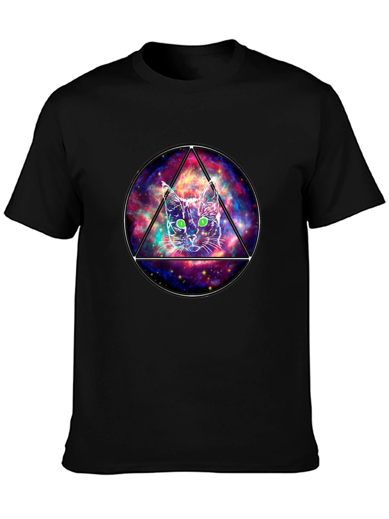 Cosmic Cat Graphic T-Shirt - Galaxy Design Tee