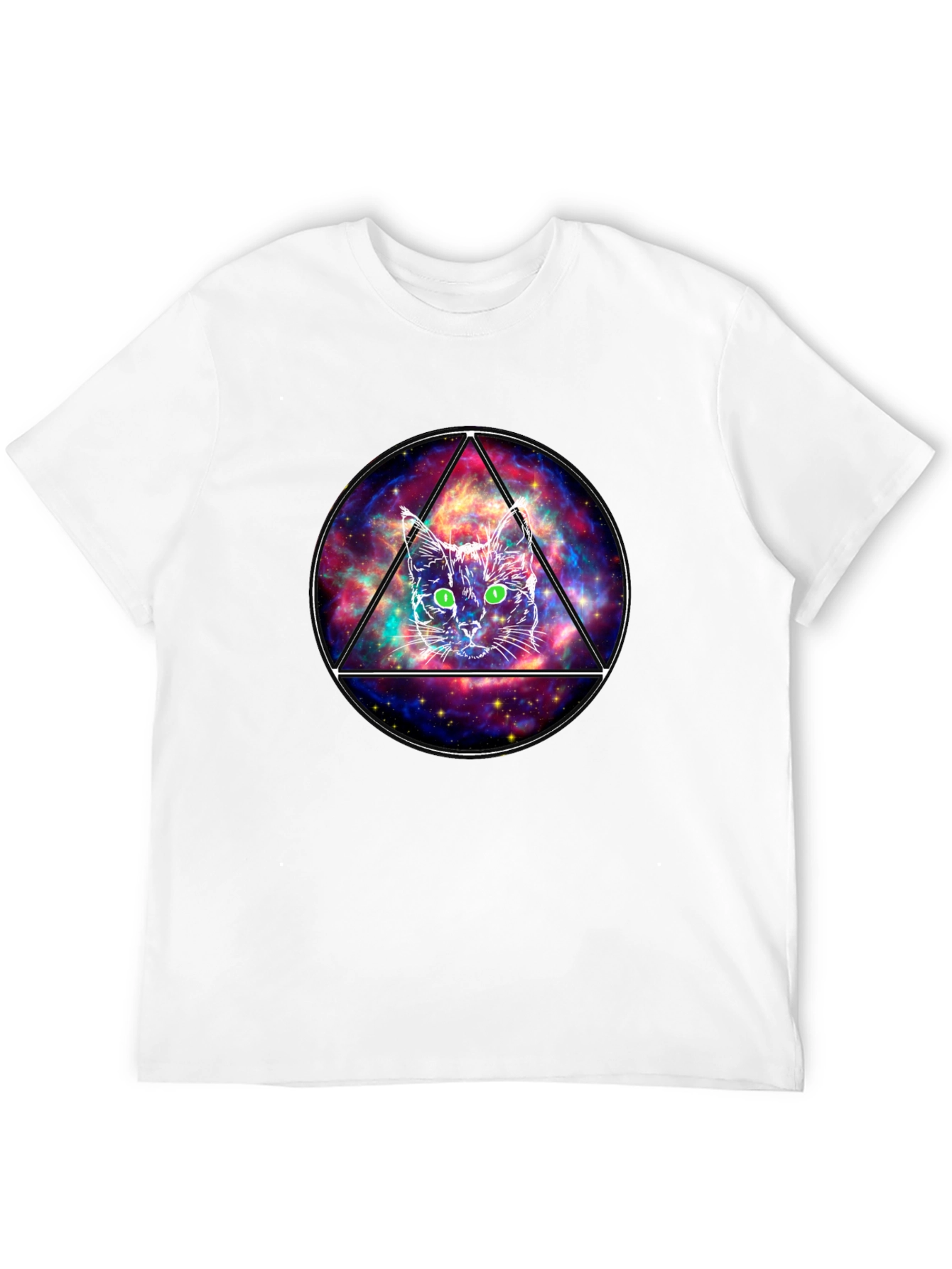 Cosmic Cat Graphic T-Shirt - Galaxy Design Tee