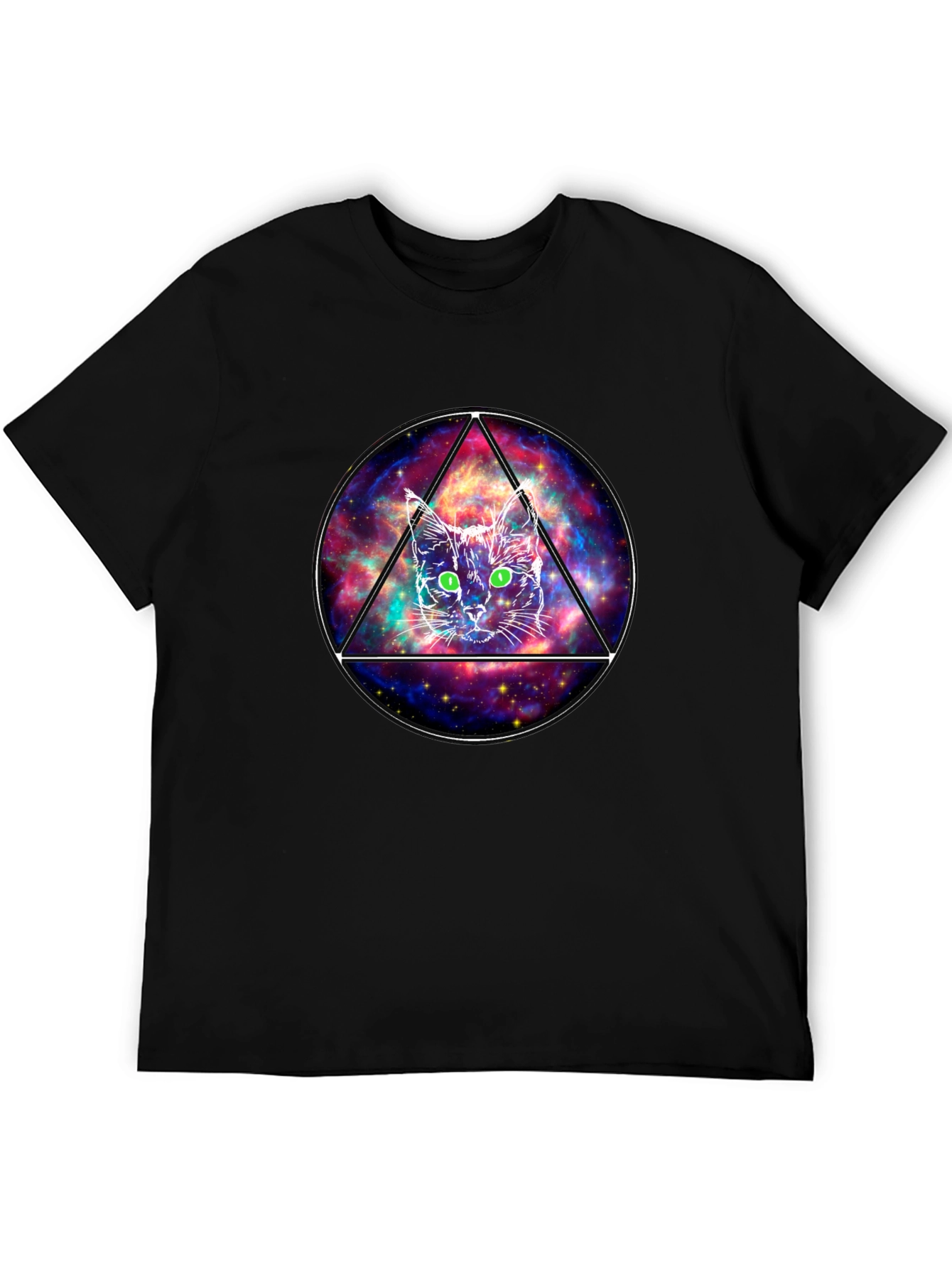 Cosmic Cat Graphic T-Shirt - Galaxy Design Tee