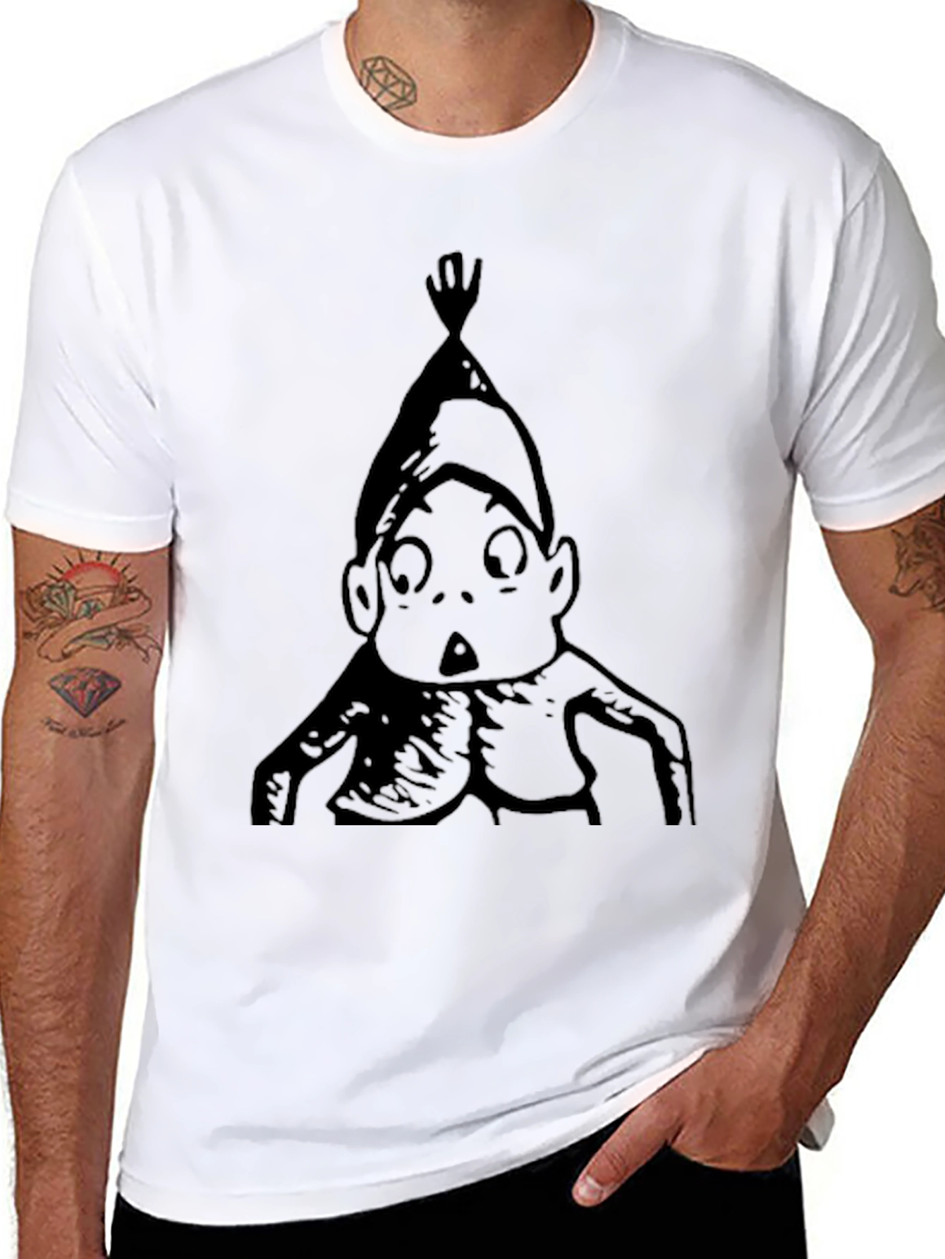 Cartoon Character Black T-Shirt