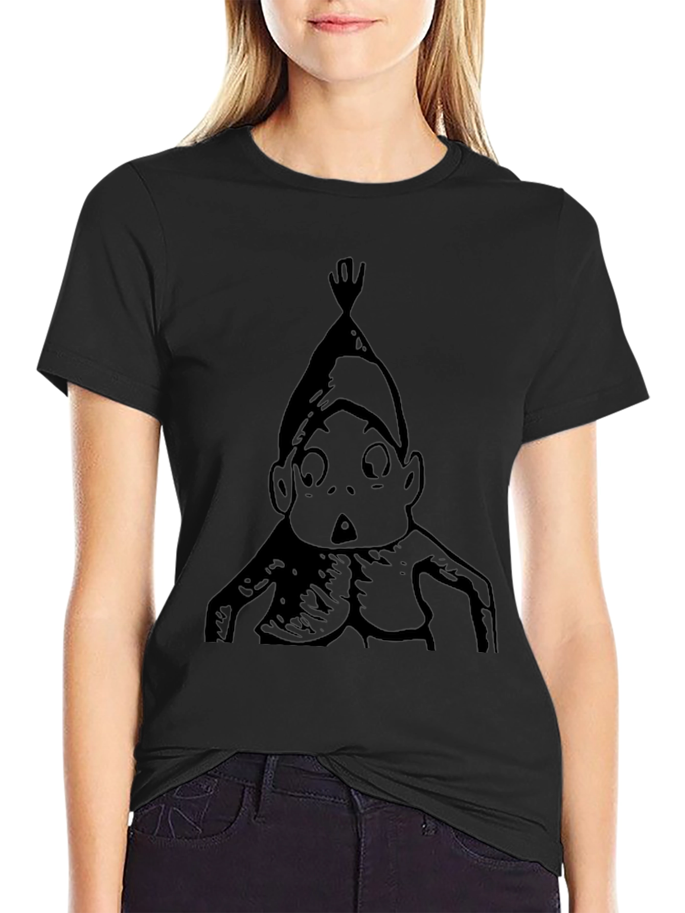 Cartoon Character Black T-Shirt