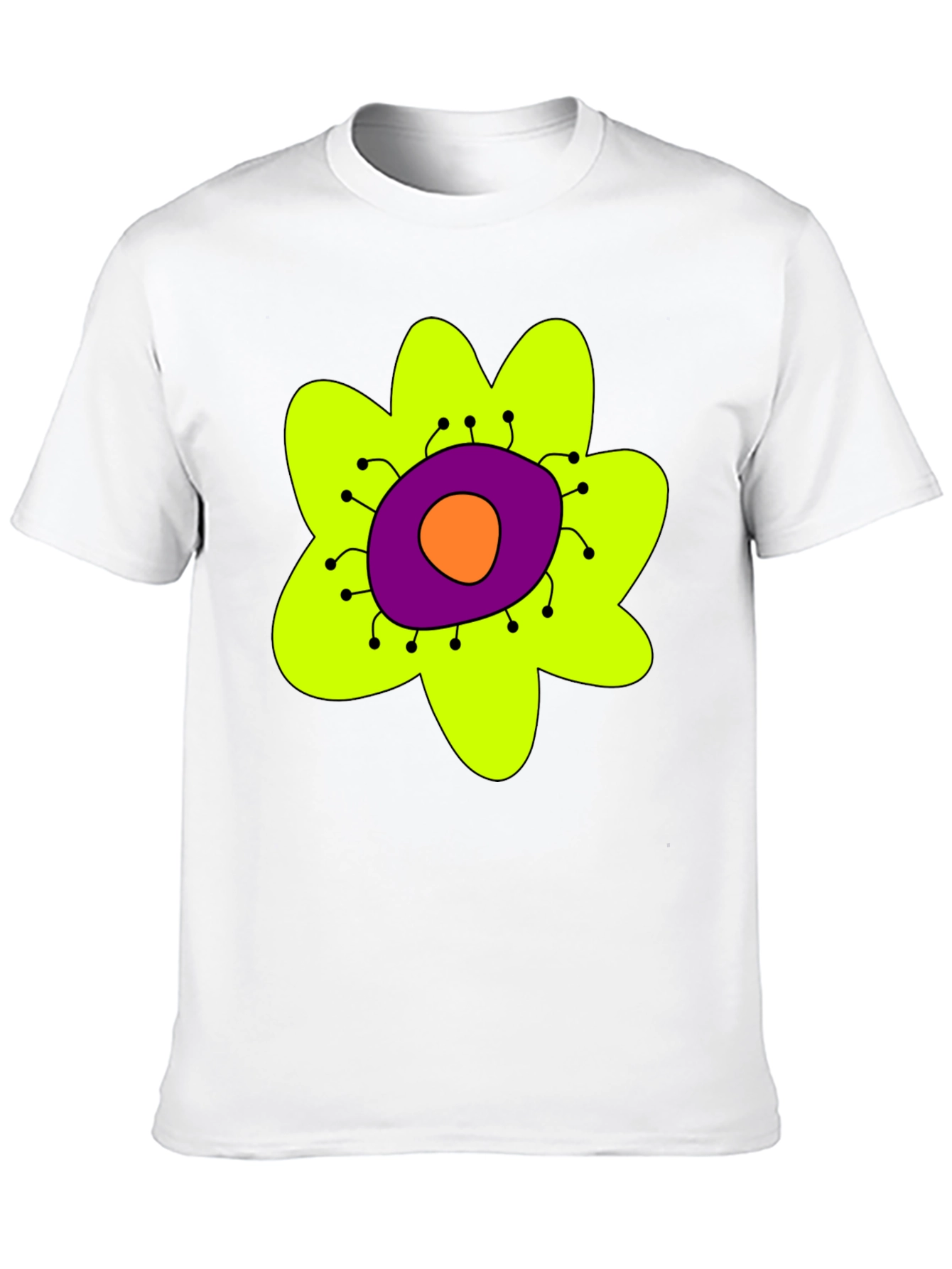 Funky Flower Graphic T-Shirt - Black Tee