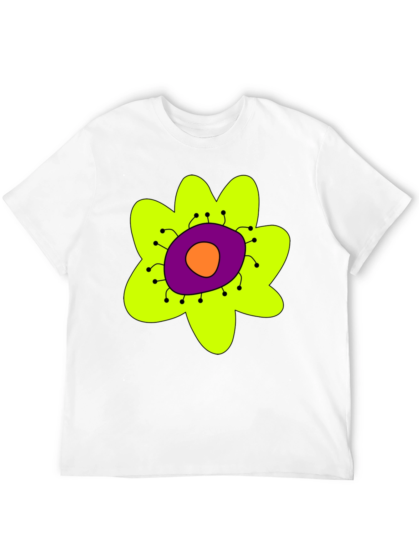 Funky Flower Graphic T-Shirt - Black Tee