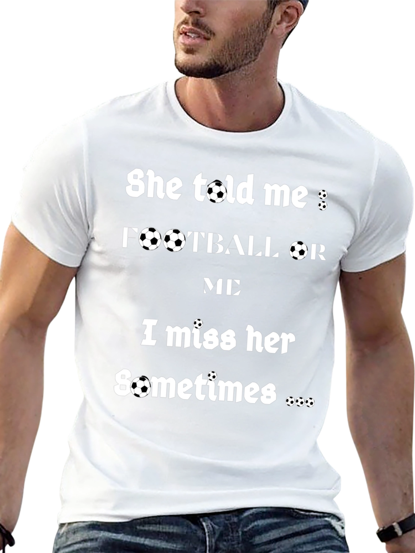 Humorous Football or Me Graphic T-Shirt