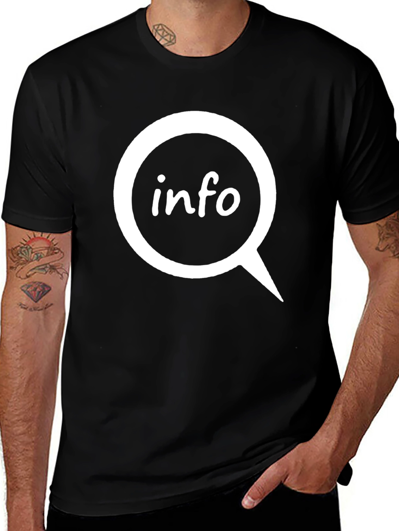 Info Bubble Black T-Shirt