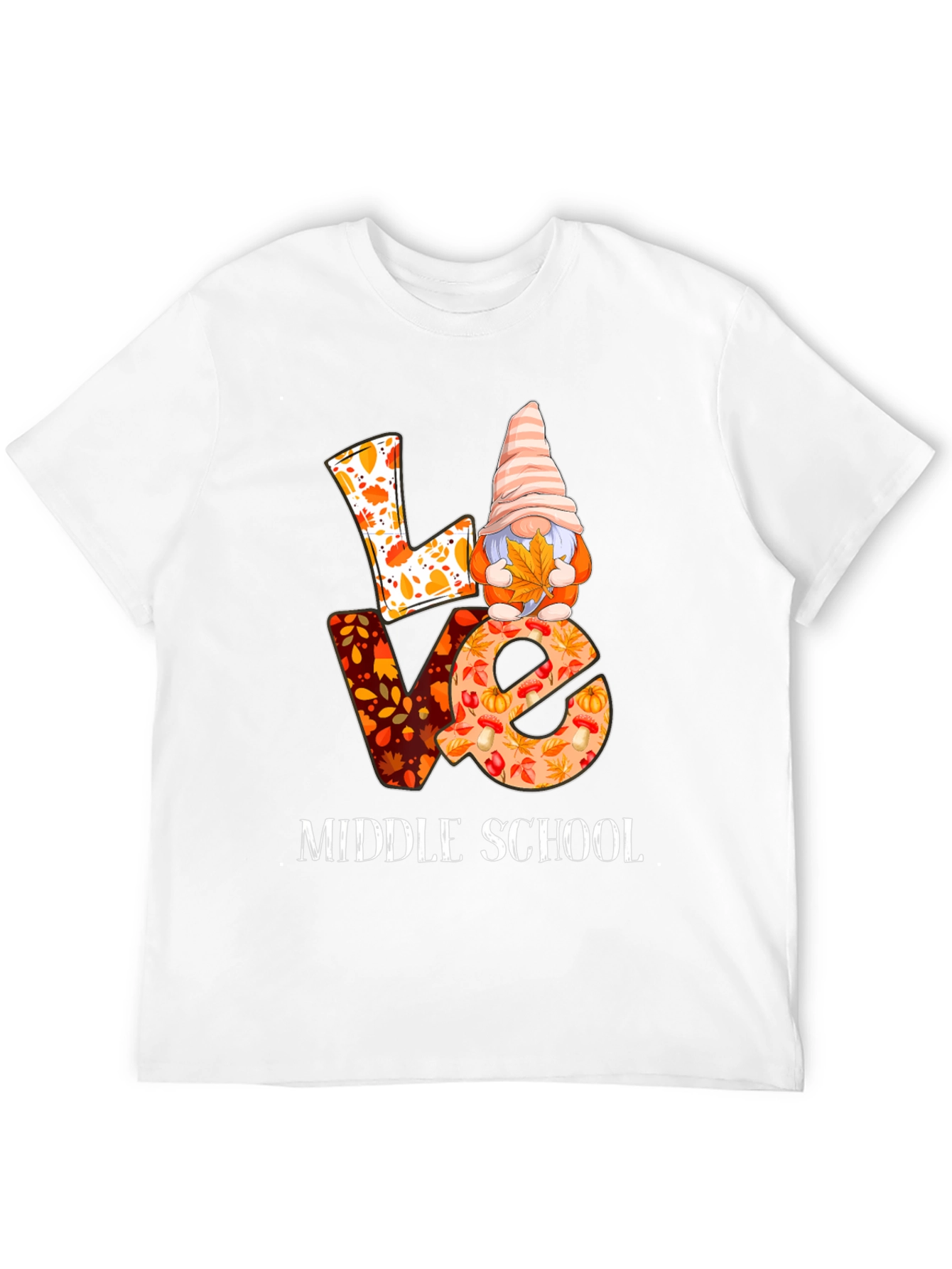 Fall LOVE Middle School Gnome T-Shirt