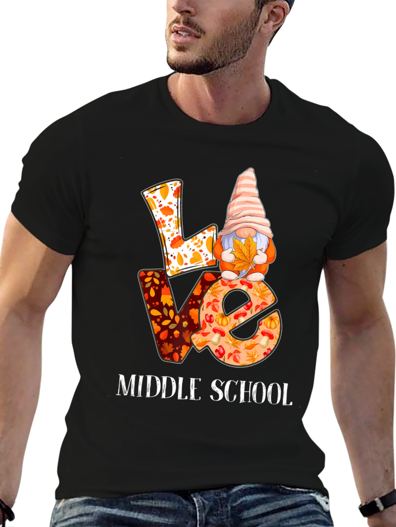 Fall LOVE Middle School Gnome T-Shirt
