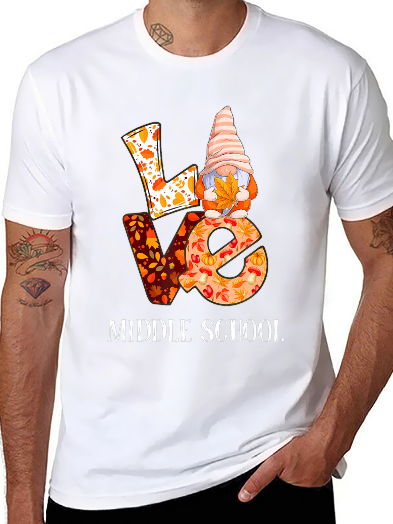 Fall LOVE Middle School Gnome T-Shirt