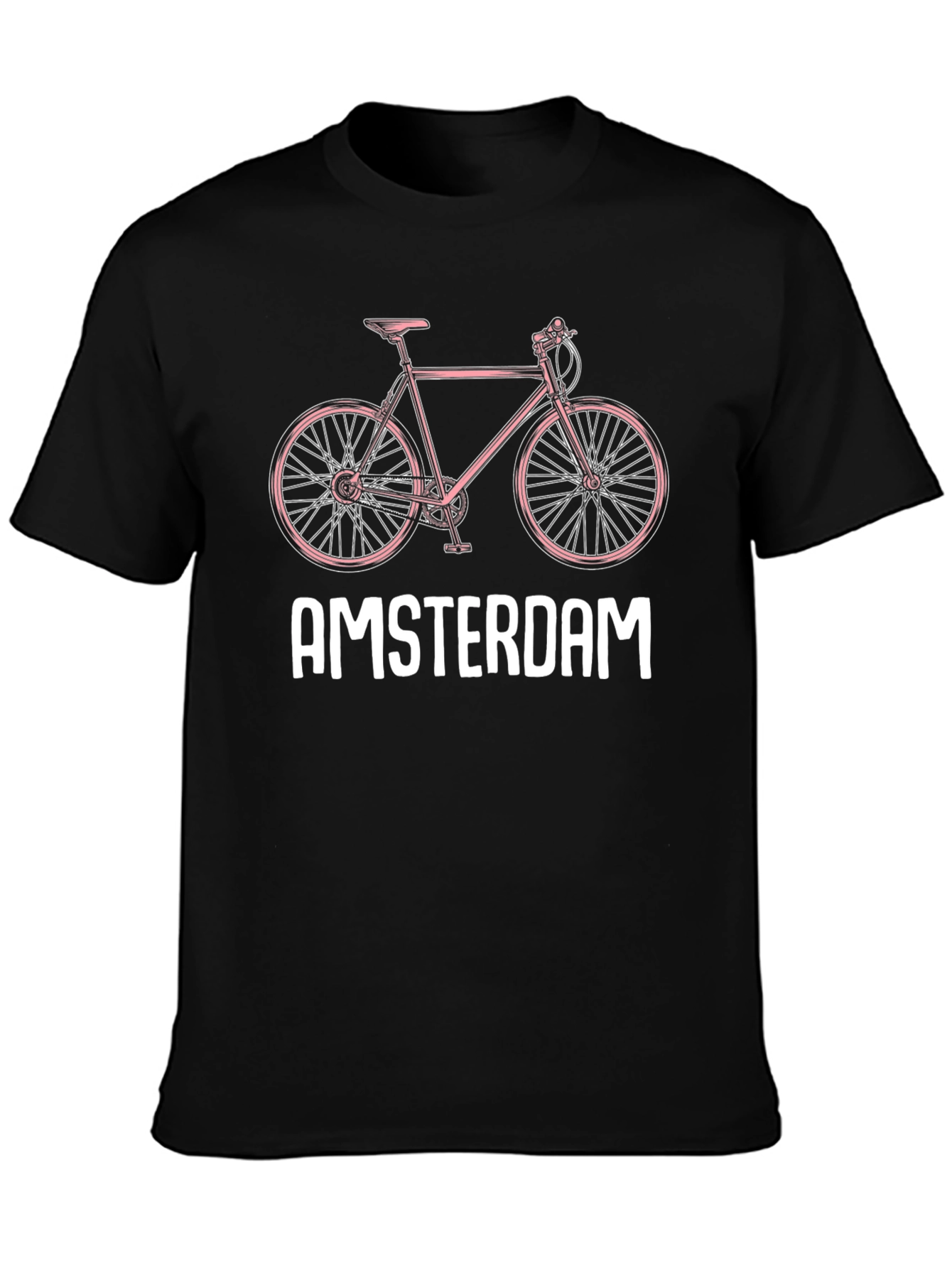 Amsterdam Bicycle T-Shirt - Black Tee