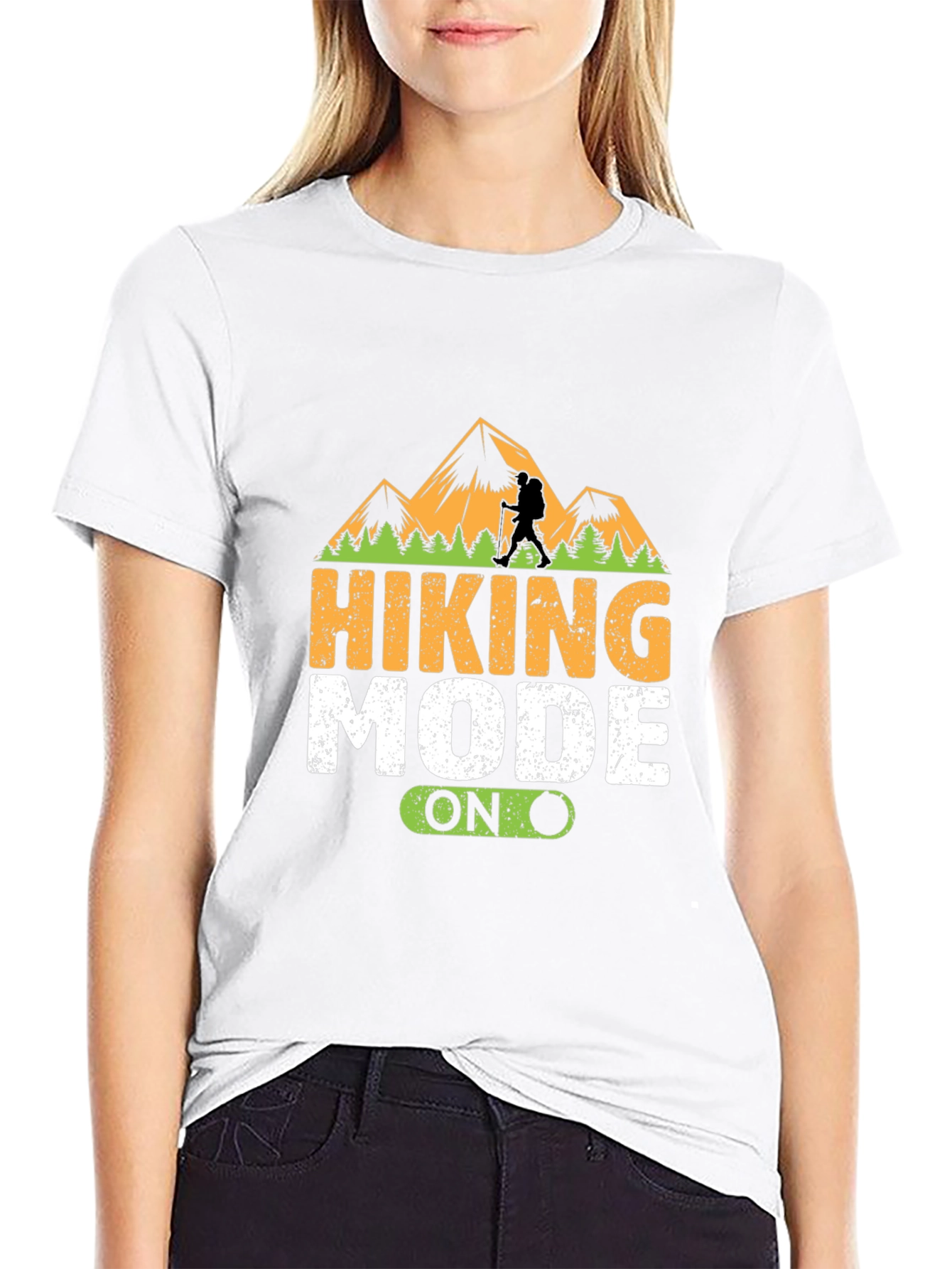 Hiking Mode On Black T-Shirt