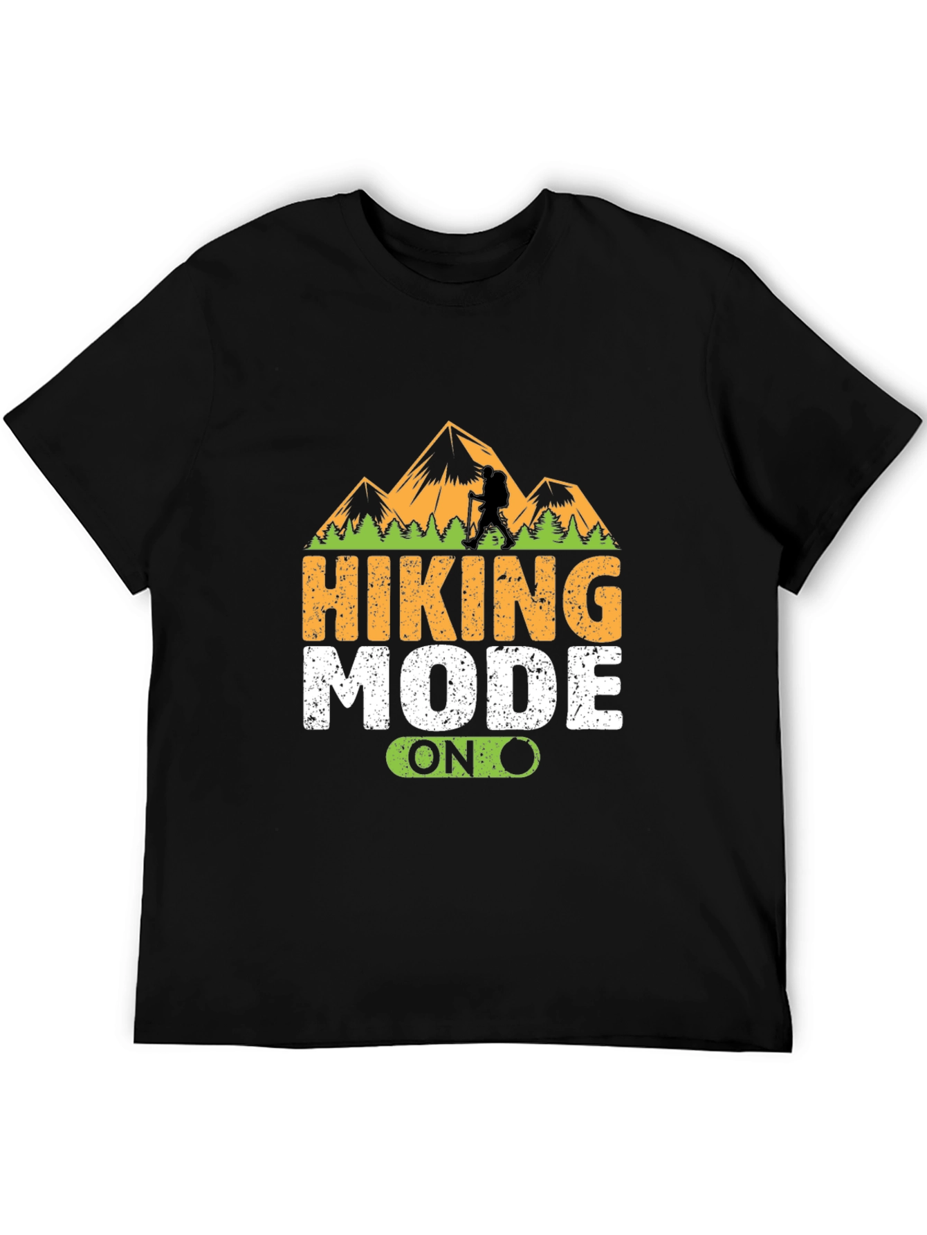 Hiking Mode On Black T-Shirt