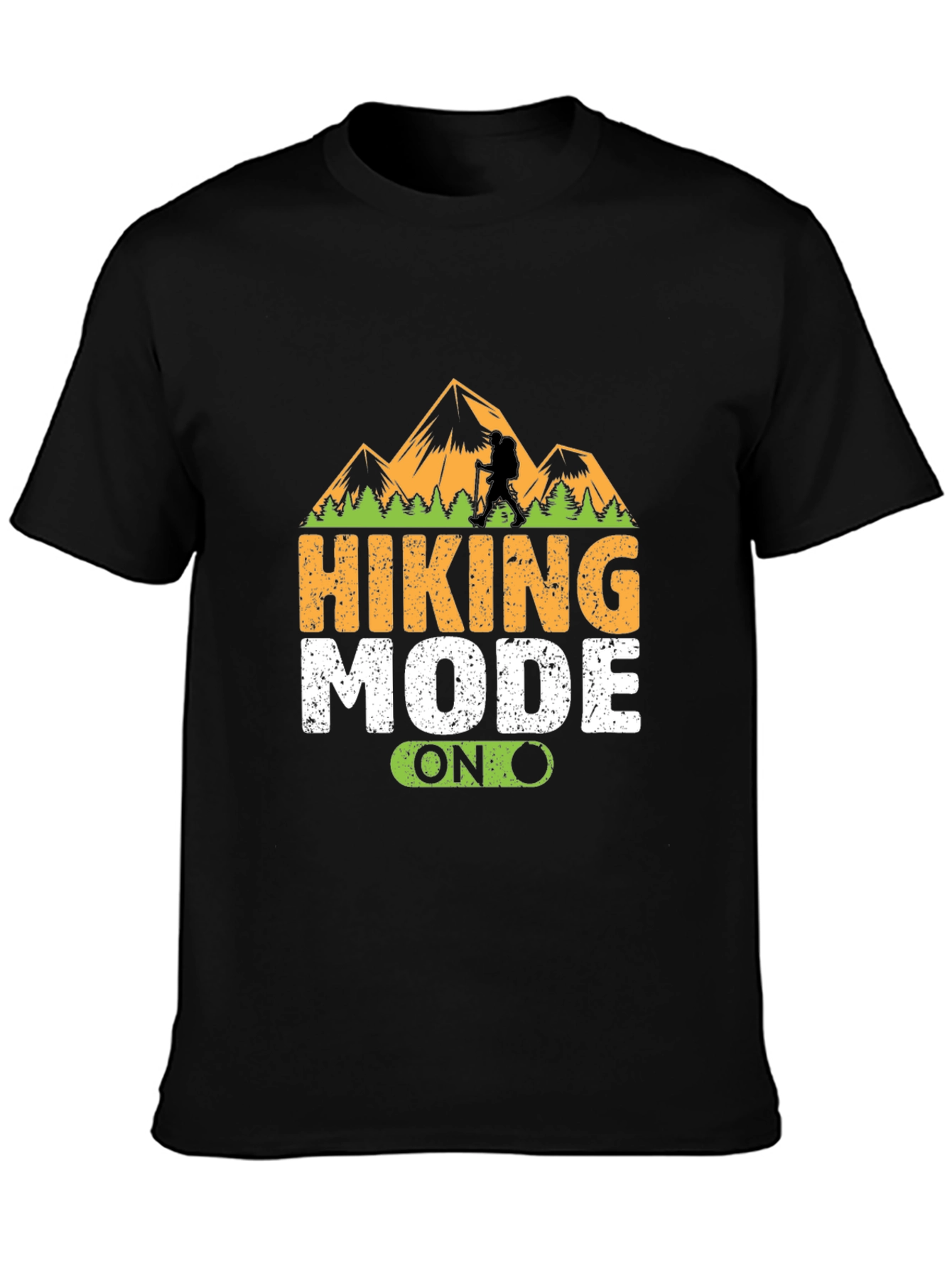 Hiking Mode On Black T-Shirt