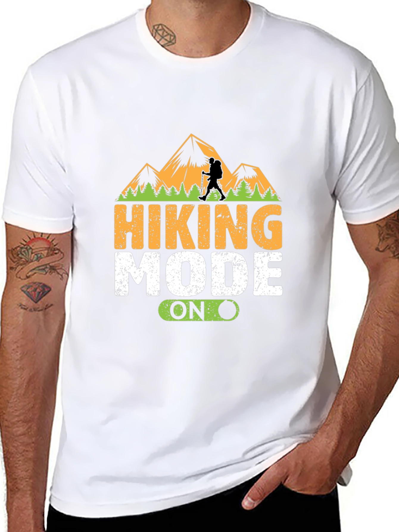 Hiking Mode On Black T-Shirt