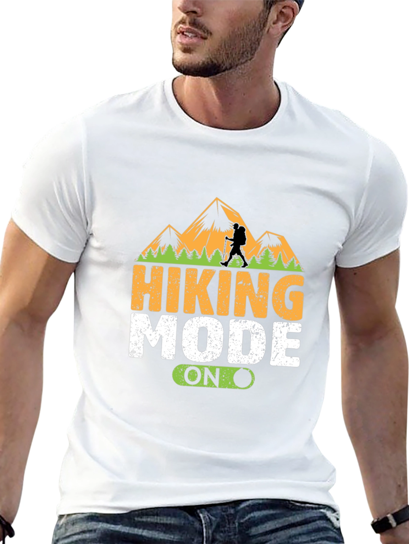 Hiking Mode On Black T-Shirt