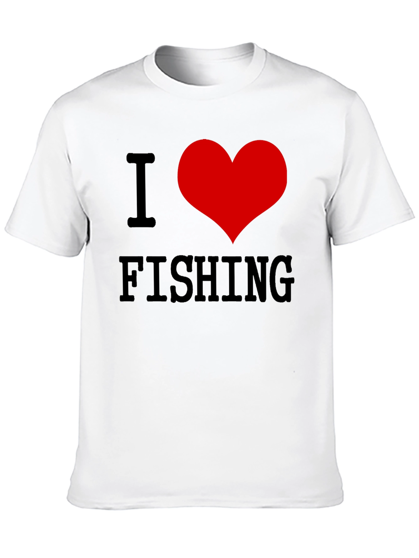 I Love Fishing T-Shirt - Black Cotton