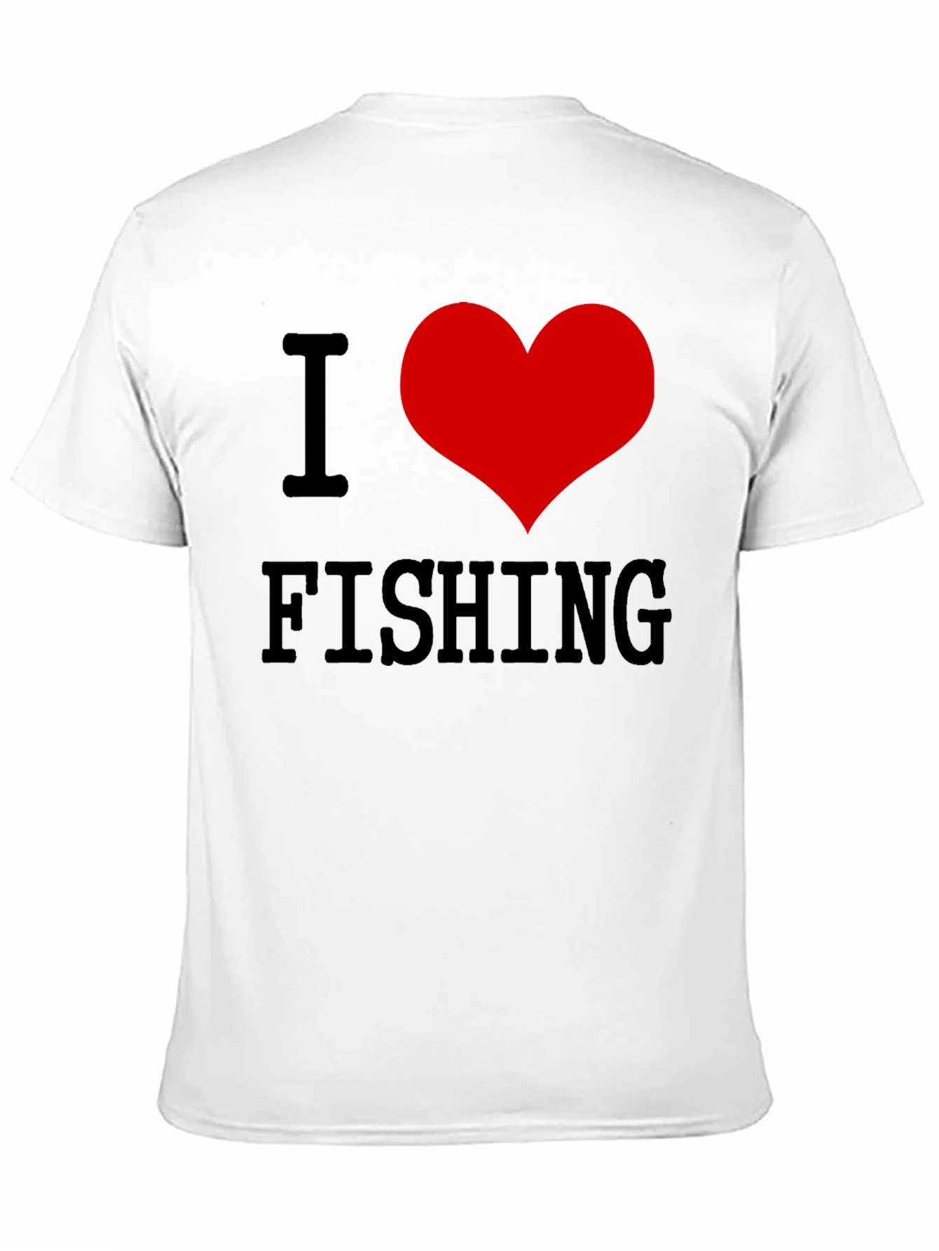 I Love Fishing T-Shirt - Black Cotton