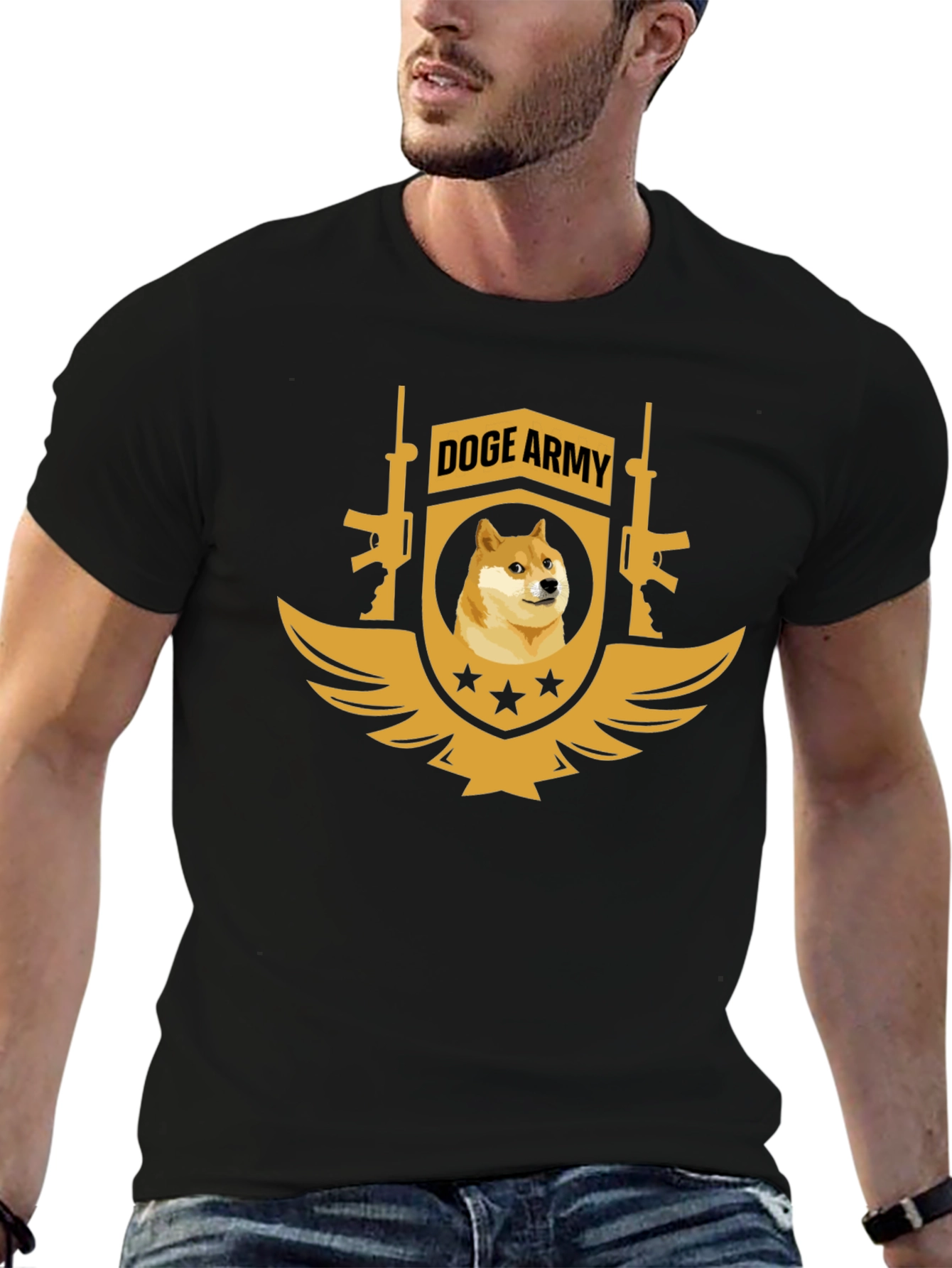 Doge Army Black T-Shirt - Meme Apparel