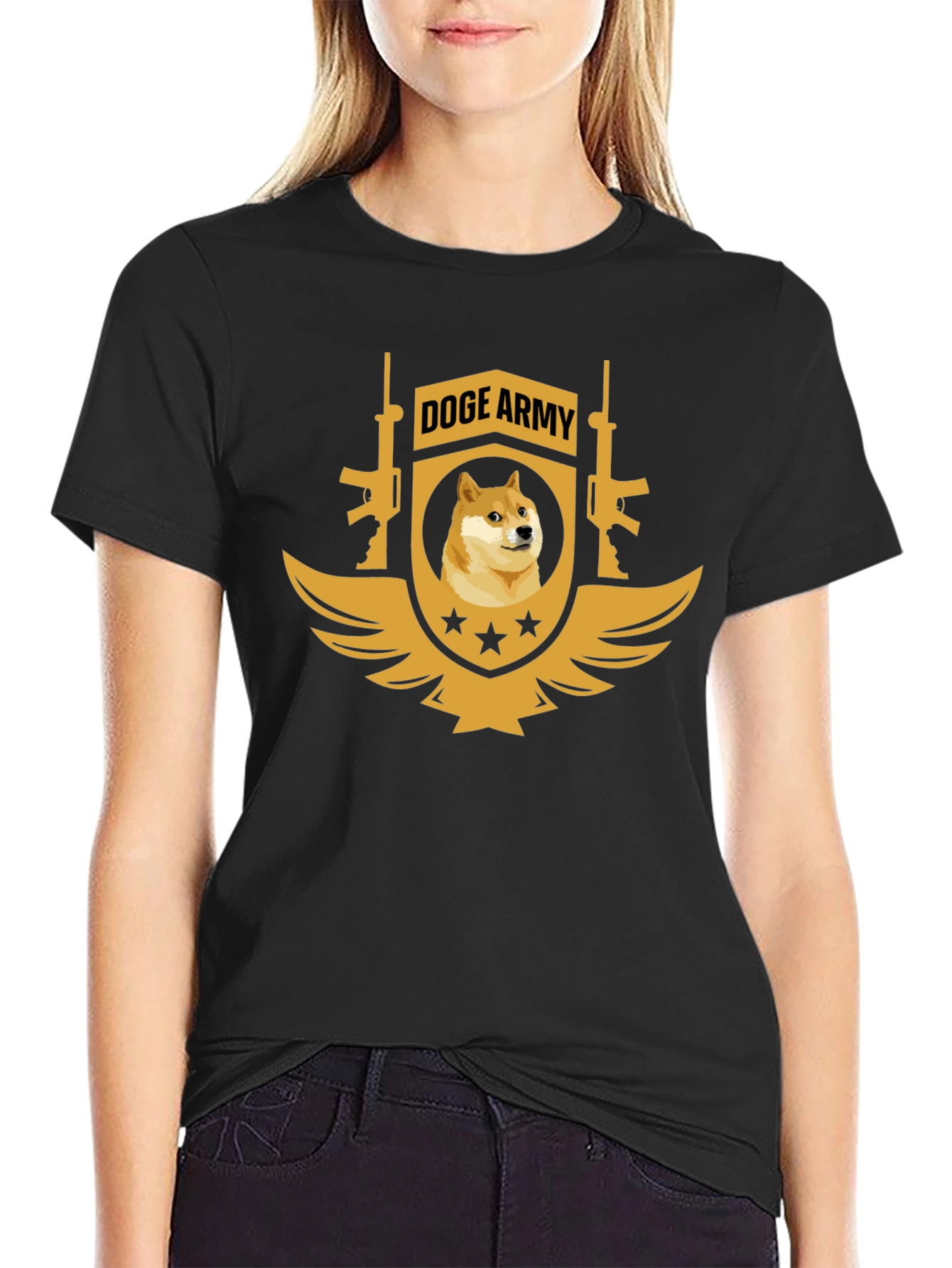 Doge Army Black T-Shirt - Meme Apparel