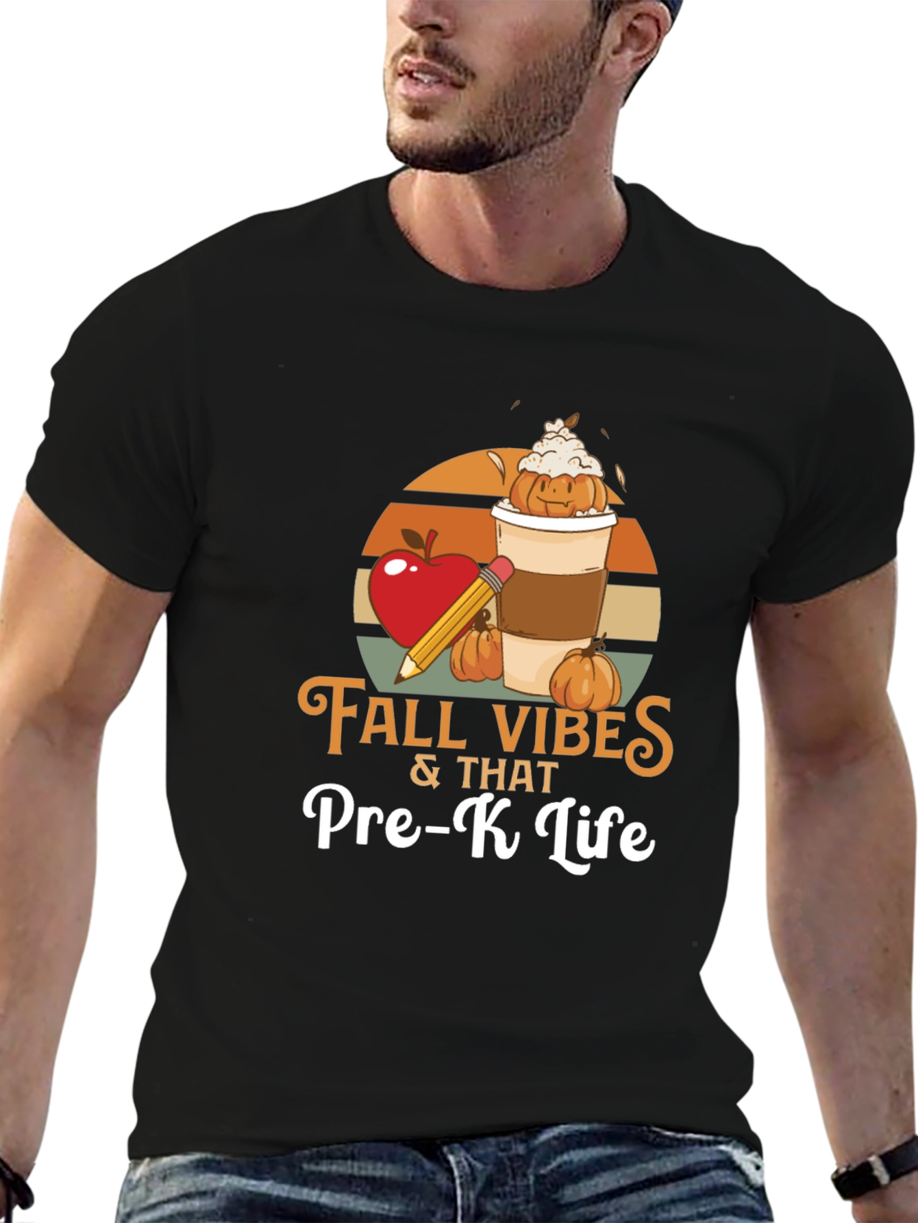 Fall Vibes Pre-K Teacher Shirt - Autumn School Tee